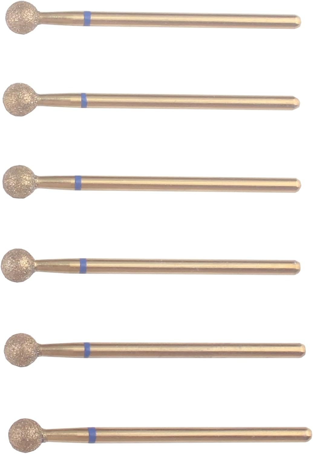 MZCMSL 6Pcs Pro Diamond Ball Bits 5.0Mm, Cuticle Drill Bit Set for Russian Manicure, 3/32 Shank Efile Bit (Medium) image number 2