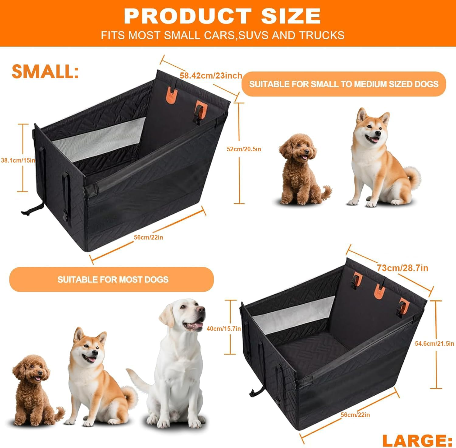 Dog Car Seat for Medium Dogs, Foldable Back Seat Extender for Dogs,Large Pet Car Seat Cover for Back Seat,Dog Hammock for Car Back Seat Pet Bed Mattress,Easy Clean for Cars (Black Large)