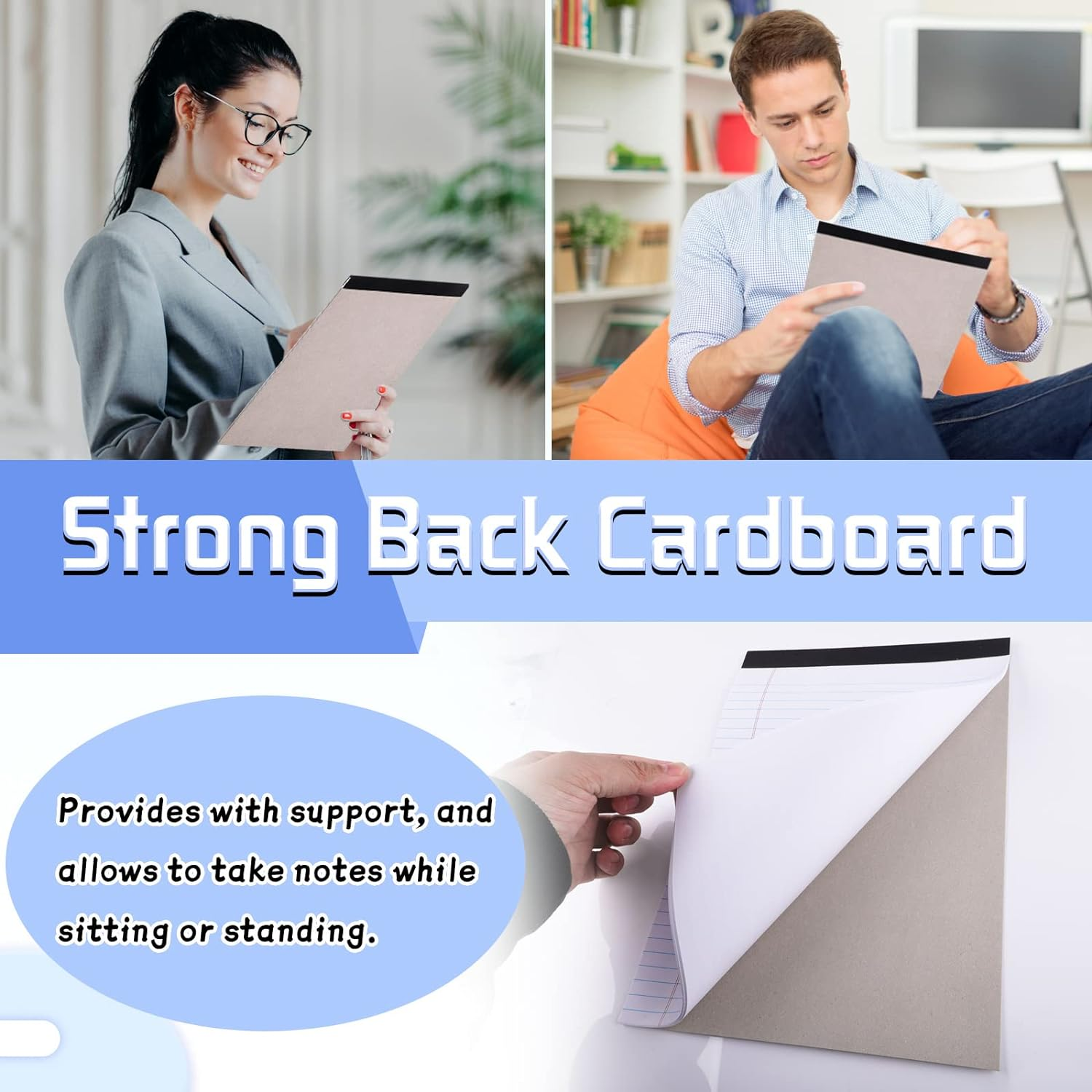 2 Pack Legal Pads Refills Note Pads, Writing Pads 8.5 X 11 Inches, Memo Pads Lined Writing Note Pads, Letter Size Legal Pad Wide Ruled Lined Pads Legal Rule for School Office（30 Sheet per Pads） image number 2