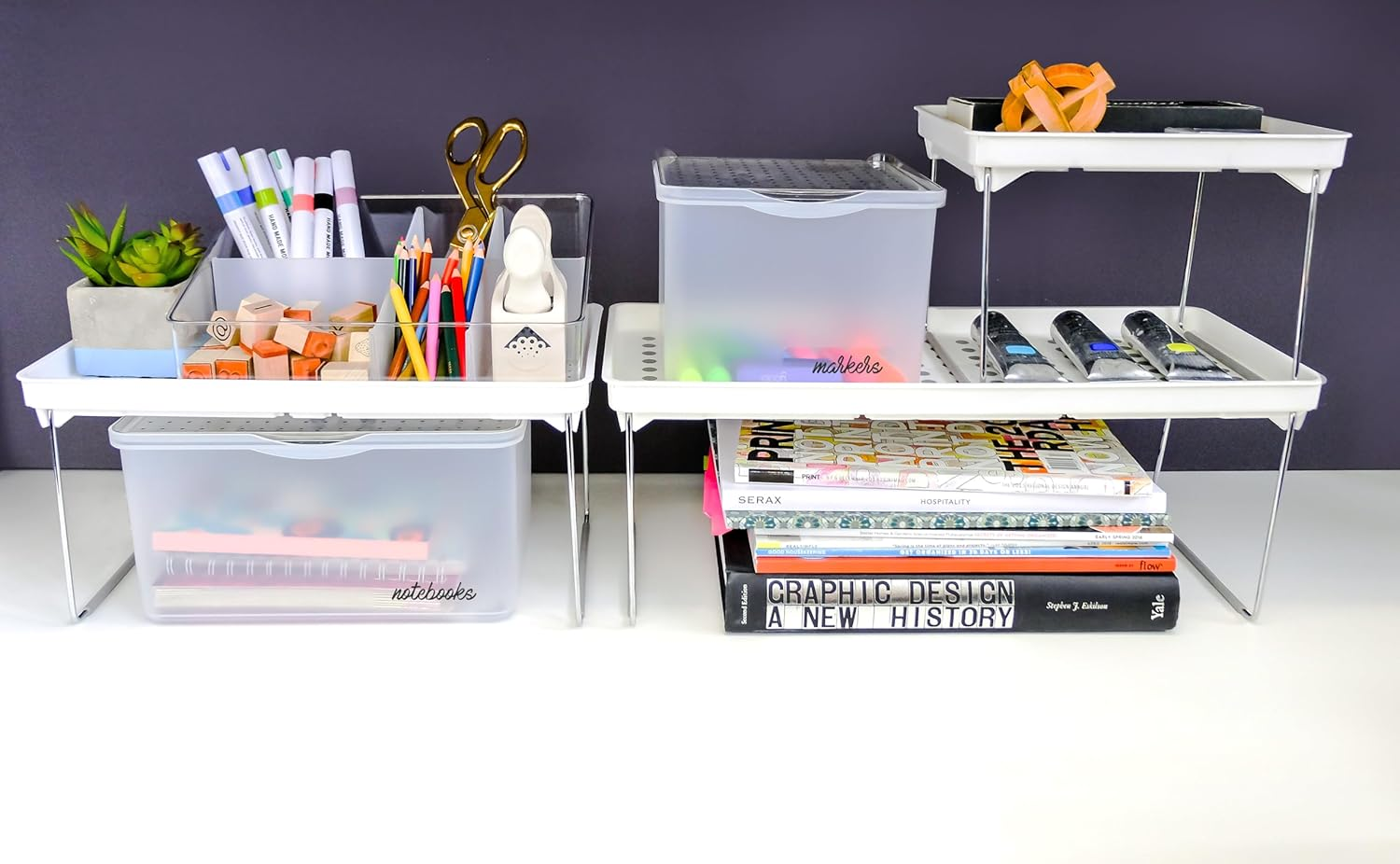 Madesmart Stacking Shelf, White, Small image number 6