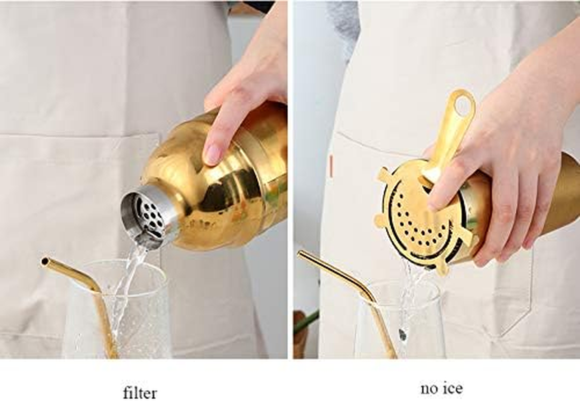 Buyerstar Bar Set 5-Piece Mixology Bartender Kit - Cocktail Shaker Set Bar Tool Set for Home and Professional Bartending - Martini Shaker and Drink Mixing Bar Tools - Cocktail Kit (Rose GPLD) - No.0 image number 4