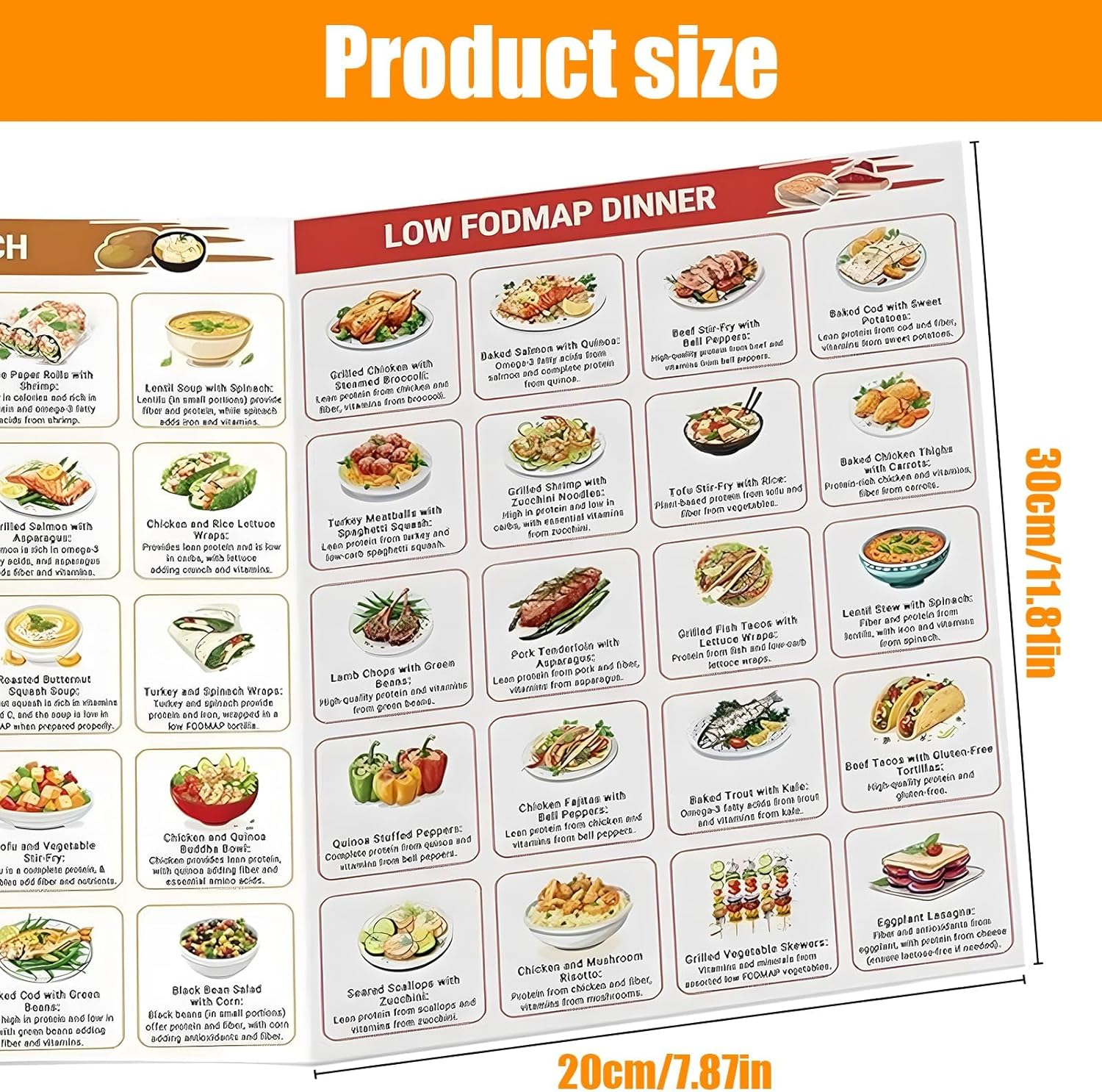 2 Pcs Fod Map Charts,Diabetes Food List & Meal Planner, Diabetes Food List Chart, Glycemic Index Food Guide Chart for Carbohydrates and Calories image number 6