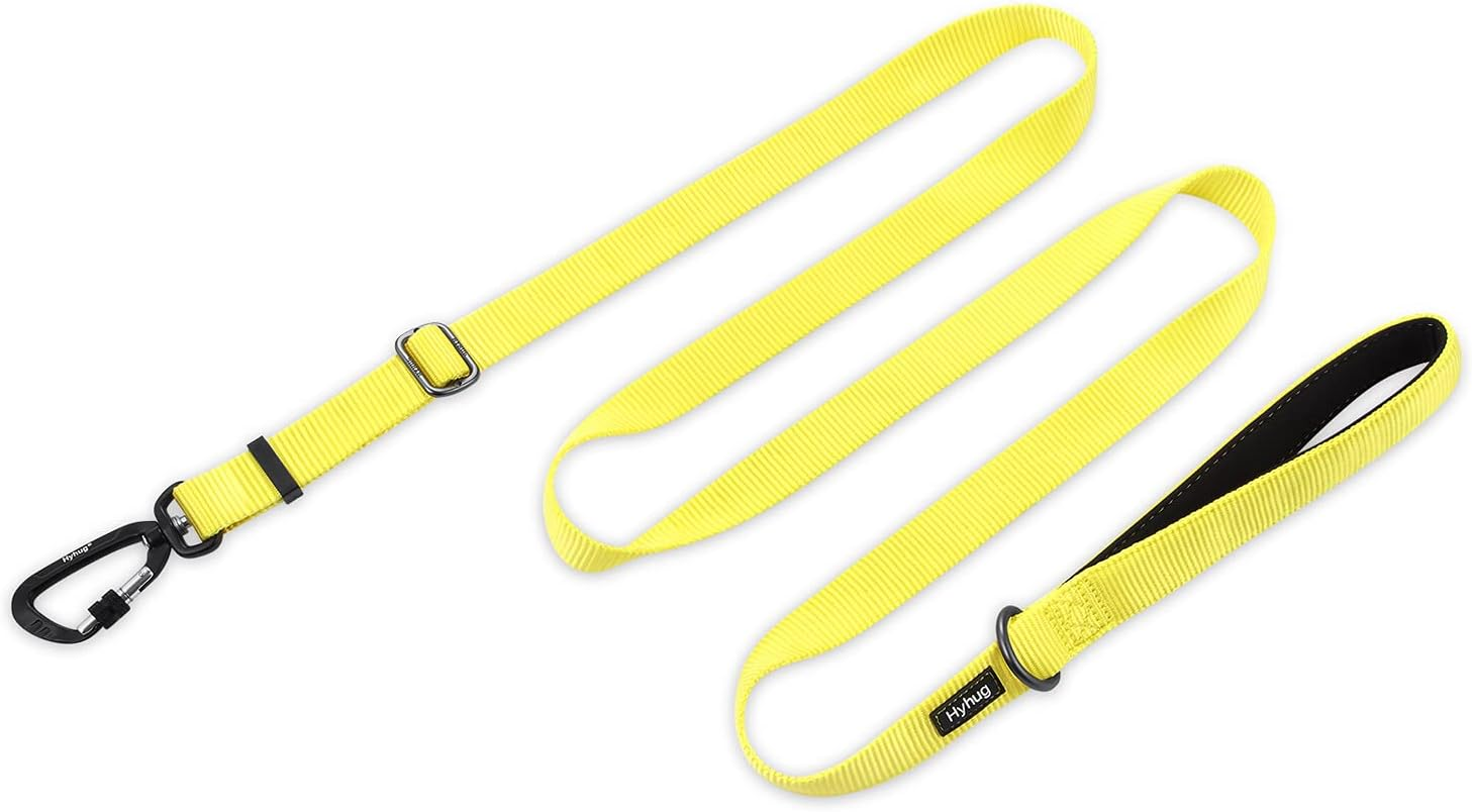 Hyhug Pets Premium Upgraded Adjustable between 4 Feet and 6 Feet Leash with Sturdy Nylon and Super Soft Neoprene Lined Handle for Medium Large Giant Dogs Lead. (Small, Classic Blue) image number 2