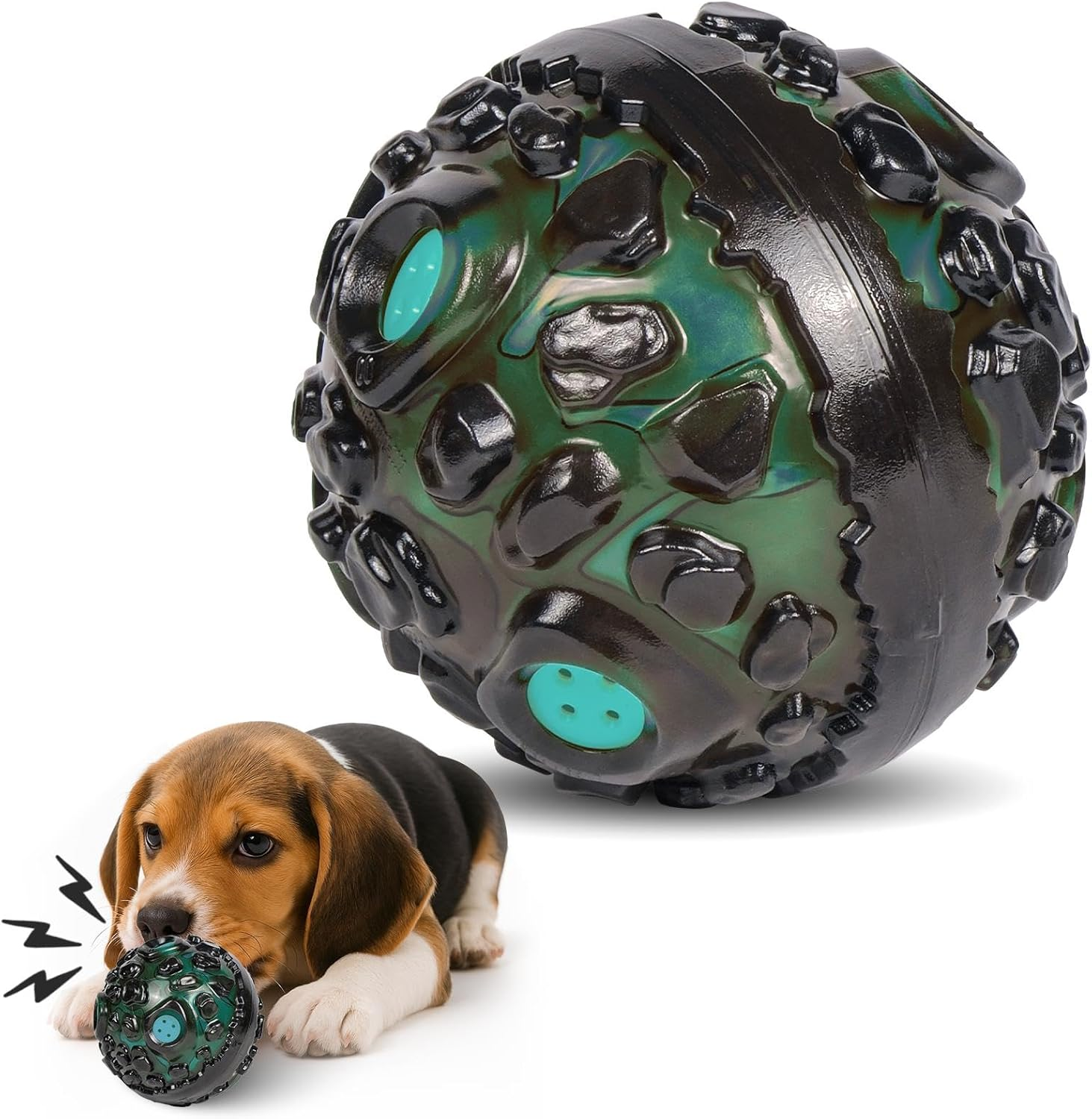 Interactive Dog Toy,Squeaky Giggling Sound,Durable for Small Medium Large Dogs,Tough Dog Ball Chew Toy,The Best Interactive Toy Ball for Dogs and Cats (Yellow)