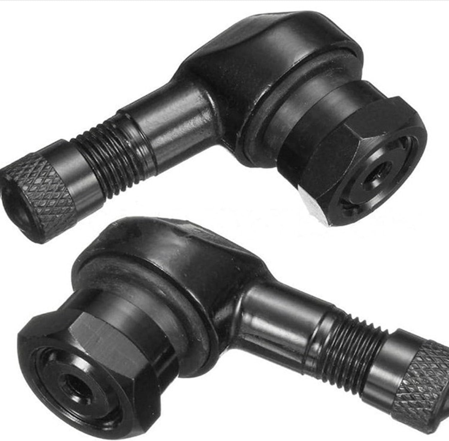 2PCS CNC Motorcycle Tire Valve Stems, 90 Degree Aluminum Alloy Valve Air Stems for 10 to 11.3 Mm Tubeless Tires, Rim Wheel Valve Angle with Rubber Seals for Most Motorcycles Bikes Scooters image number 4