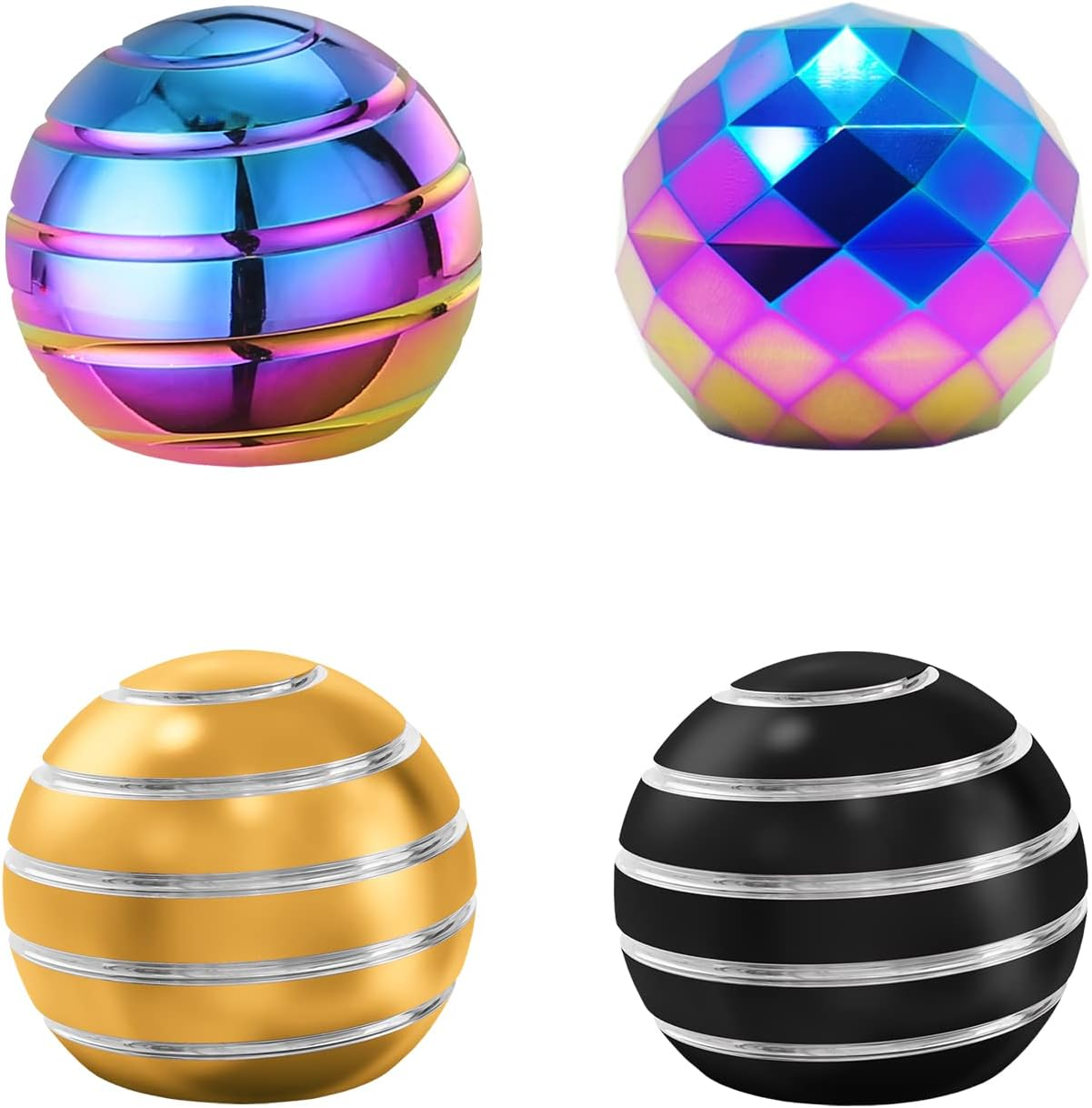 Yichenxi Kinetic Desk Spinning Toy Balls, Office Anxiety Fidget Toy for Adults, Optical Illsion Desktop Cool Gadgets for ADHD, ADD, Stress Relief (Rainbow A), TB-4 image number 5
