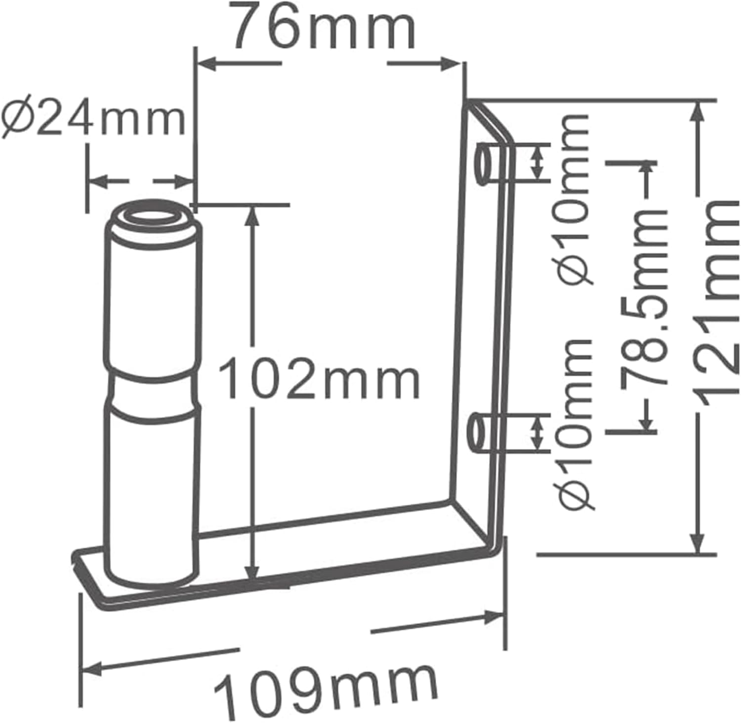 U Shape Tractor Beacon Light Bracket, Side Mount Beacon Holder with Wire for Forklift Truck Tractor, Metal Mounting Bracket Universal for DIN Pole Mount Rotating Warning Light image number 5