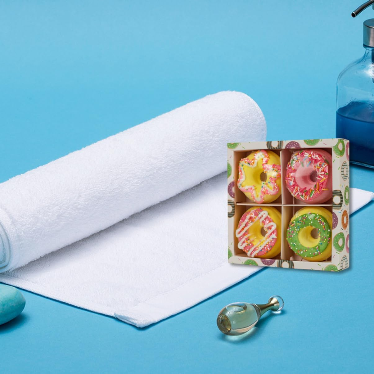 TOVINANNA Doughnut Shape Set 4Pcs 100G Moisturizing Sea Salt Balls Spa Relaxation for Boys and Girls and Adults Assorted Styles Random Style image number 4