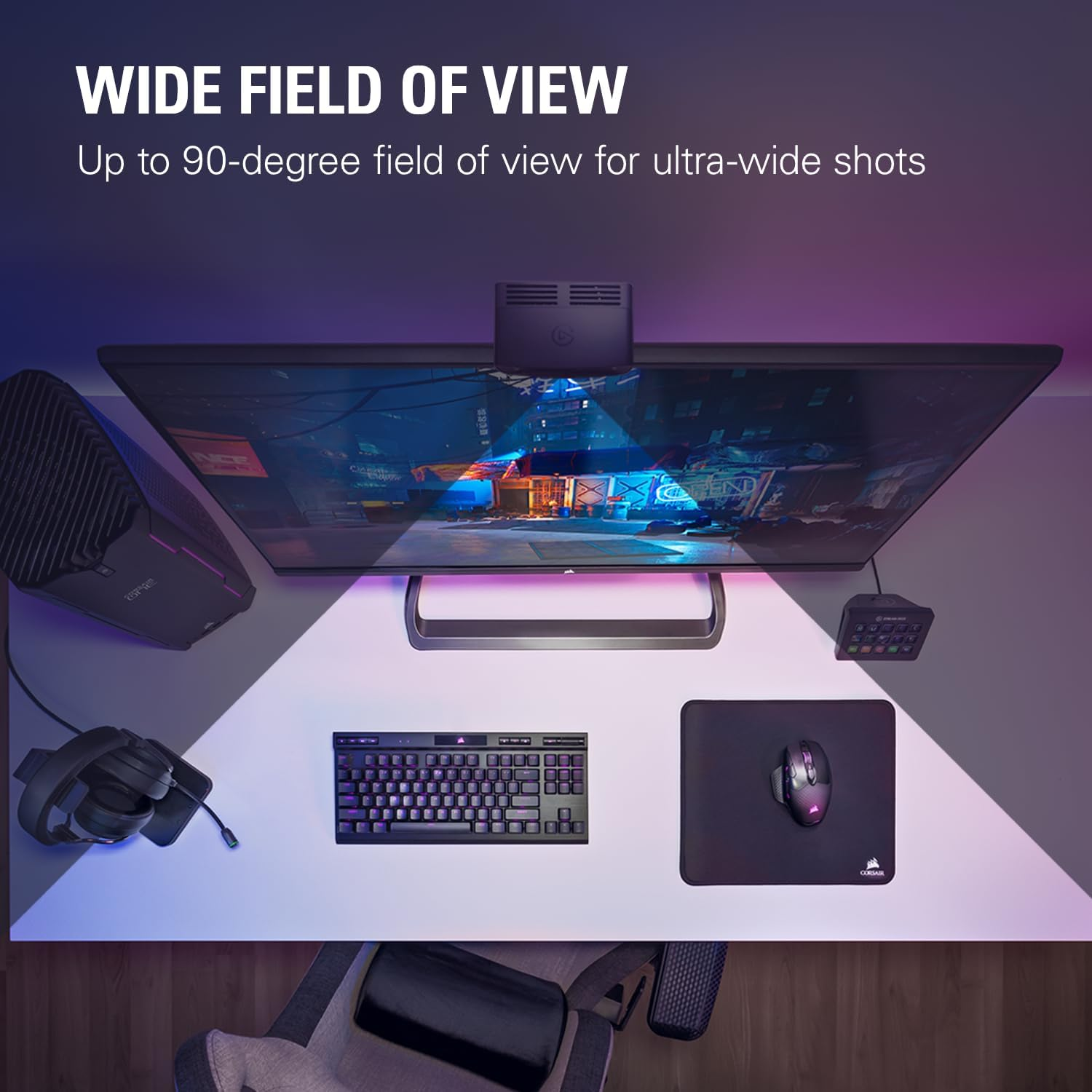 Elgato Facecam Pro, True 4K60 Ultra HD Webcam for Live Streaming, Gaming, Video Calls, Sony Sensor, Advanced Light Correction, DSLR Style Control, Wide Angle, Works with OBS, Teams, Zoom, Pc/Mac