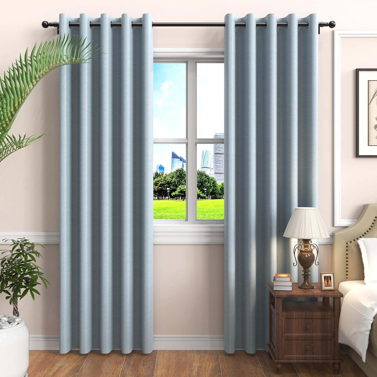 Extendable Curtain Rods, Scope of Retractable 32-64 or 67 Inch Max, Black Curtain Rods for Windows 28 to 63 Inch image number 1