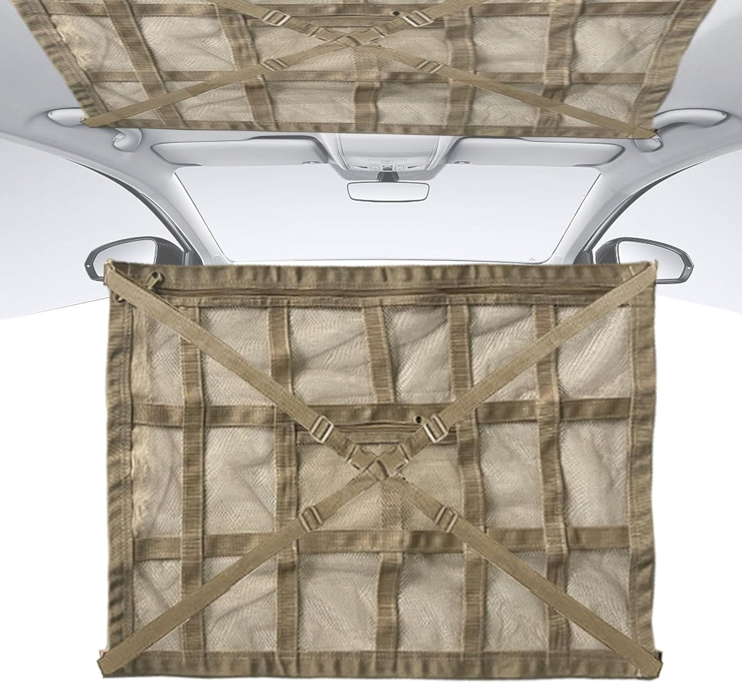 Car Ceiling Storage Net - Roof Organizer Cargo Net,Camping Large Capacity Roof Luggage Net Pocket for Car, RV, SUV Puchen image number 6