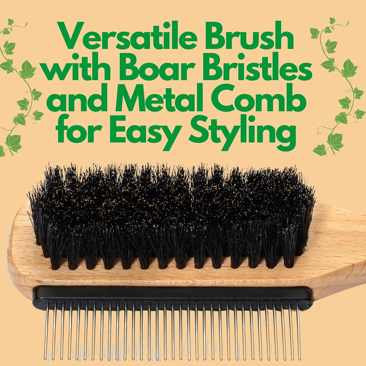 Grannaturals 2 Sided Boar Bristle Slick Back Hair Brush with Comb image number 3