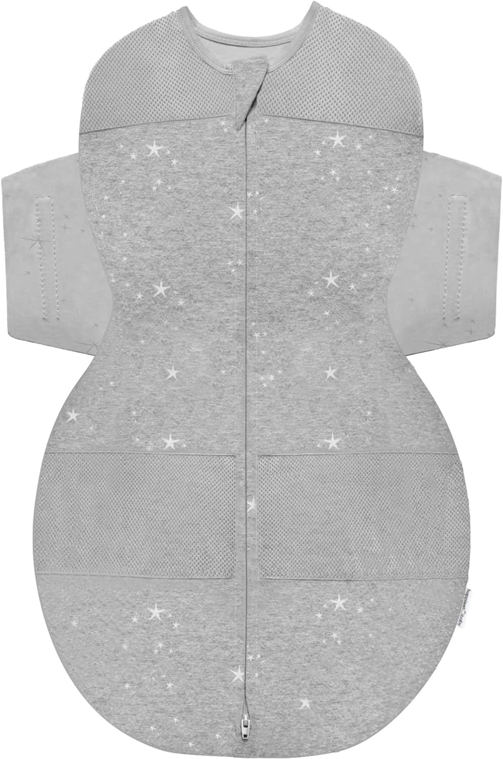 Happiest Baby SNOO Sleep Sack - 100% Organic Cotton Baby Swaddle Blanket - Doctor Designed Promotes Healthy Hip Development (Ivory Planets Black Wings, Small)