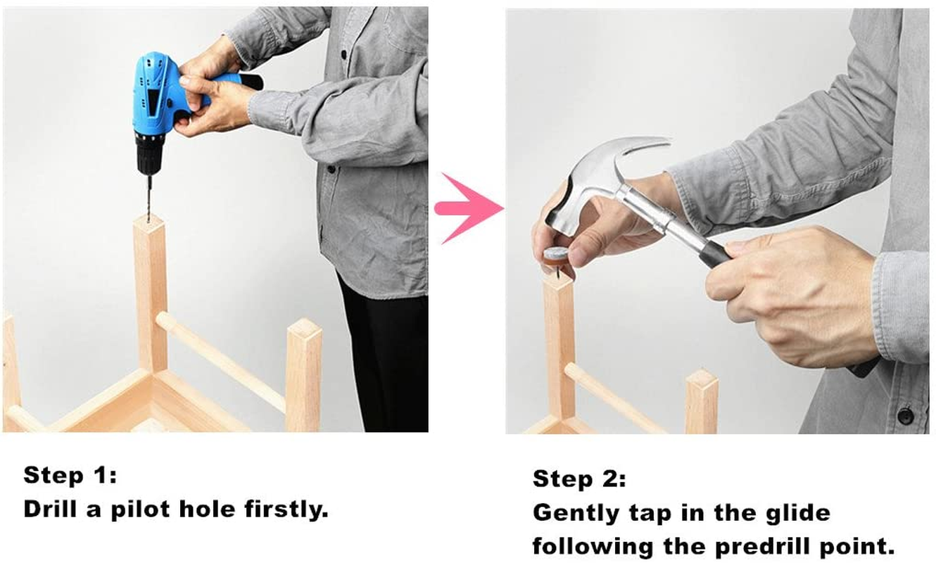 Pack of 40 Heavy Duty Felt Nail-On Slider Glide Pad Furniture Chair Tables Leg Feet Pads Table Wood Floor Protectors