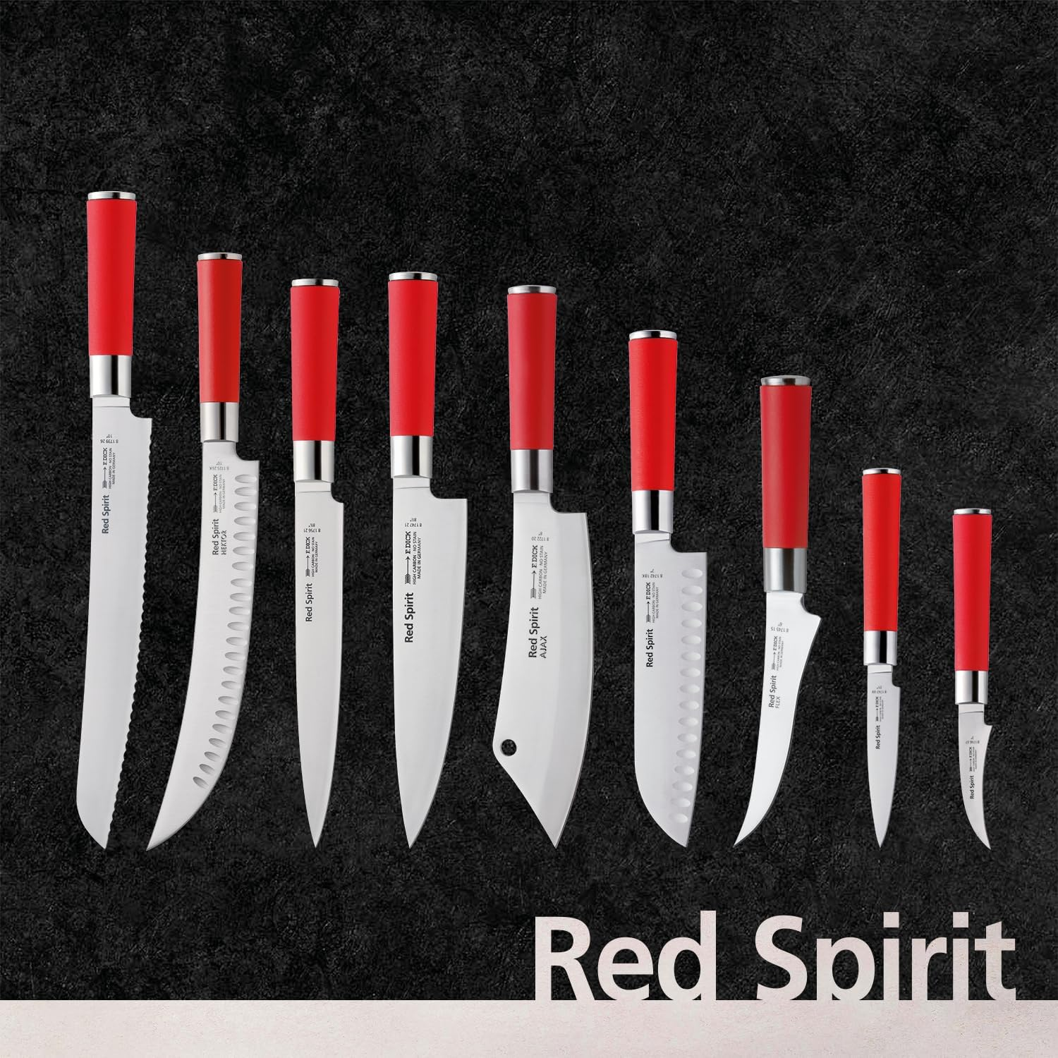 F.Dick FD-81742-18-2 Red Spirit C&C/P Santoku Knife, Black, FD-81742-18-2 image number 3