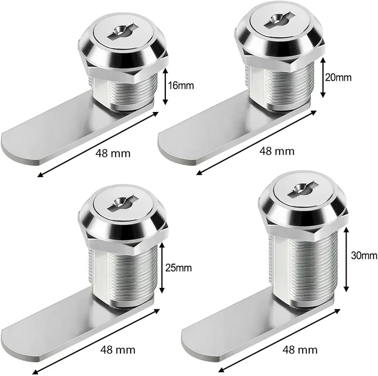 Cabinet Lock Lever Lock Universal Cylinder Furniture Lock Letter Box Lock Diameter 19 Mm (1, 20) image number 1