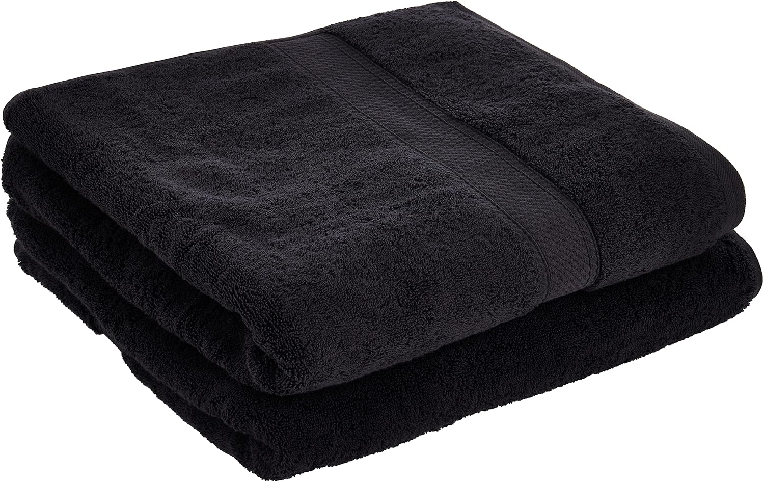 Superior 900 GSM Luxury Bathroom Towels, Made of 100% Premium Long-Staple Combed Cotton, Set of 2 Hotel & Spa Quality Bath Towels - Black, 30" X 55" Each image number 2