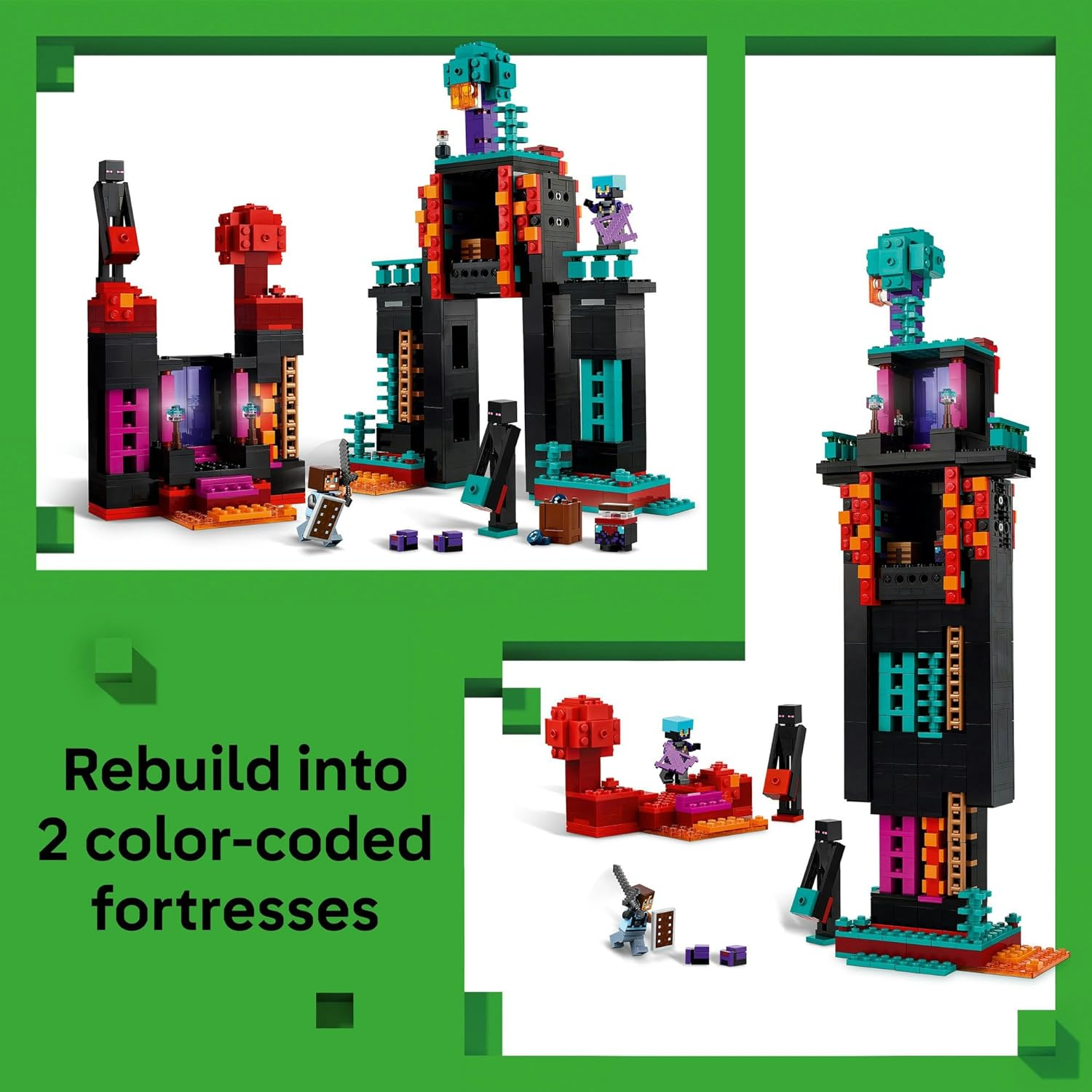LEGO&reg; Minecraft&reg; the Enderman Tower 21279 Building Toy for Kids,Game Room Decor,Gamer Adventure Toys with Action Figures,Creative Construction and Display Set for Boys and Girls Who Are Gaming Fans image number 6