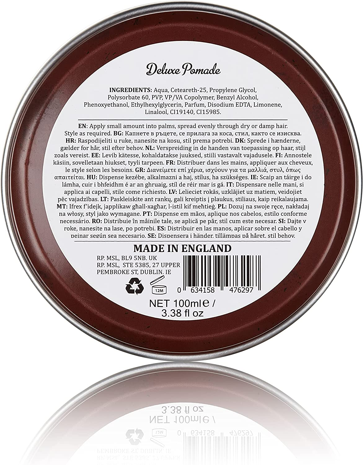 DAPPER DAN MEDIUM HOLD MEDIUM SHINE DELUXE POMADE 100ML image number 3