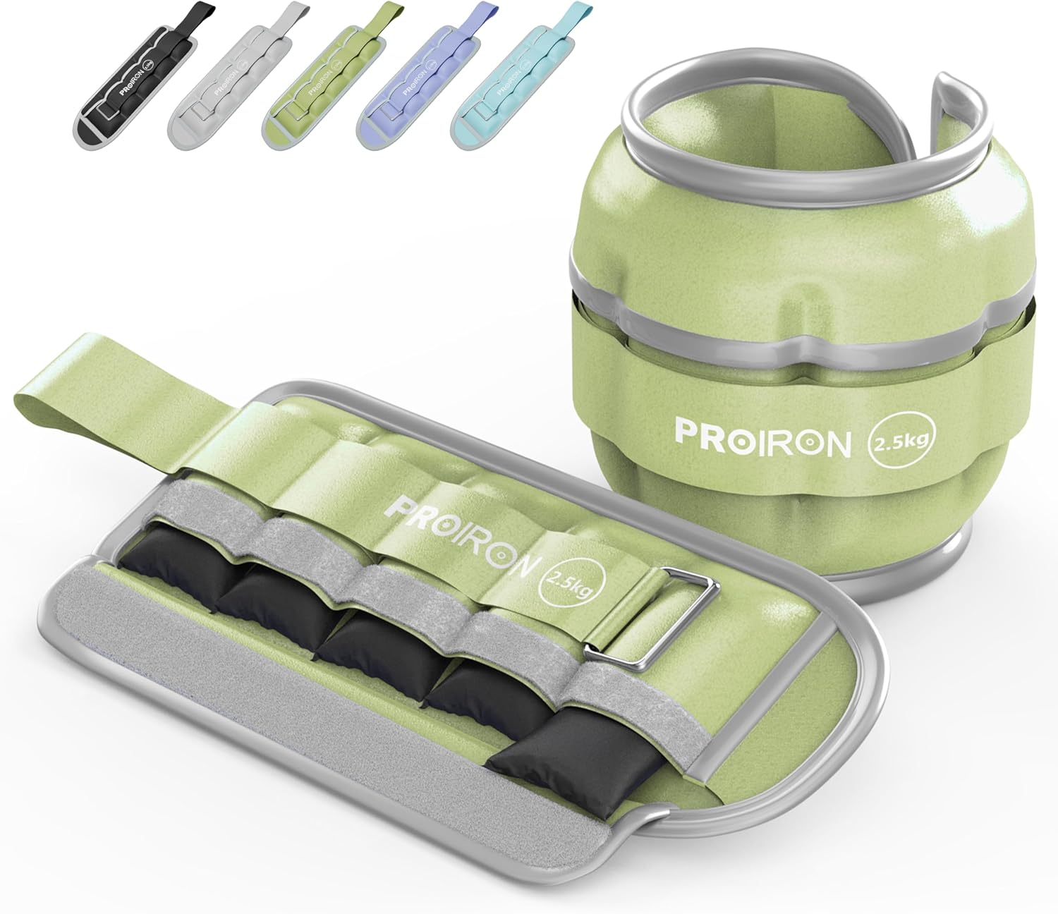 PROIRON Adjustable Ankle Weights Wrist Leg Weights for Women Men 0.5Kg-2.5Kg in Pair Reflective Ankle Weight Set for Fitness Exercise Jogging Aerobics