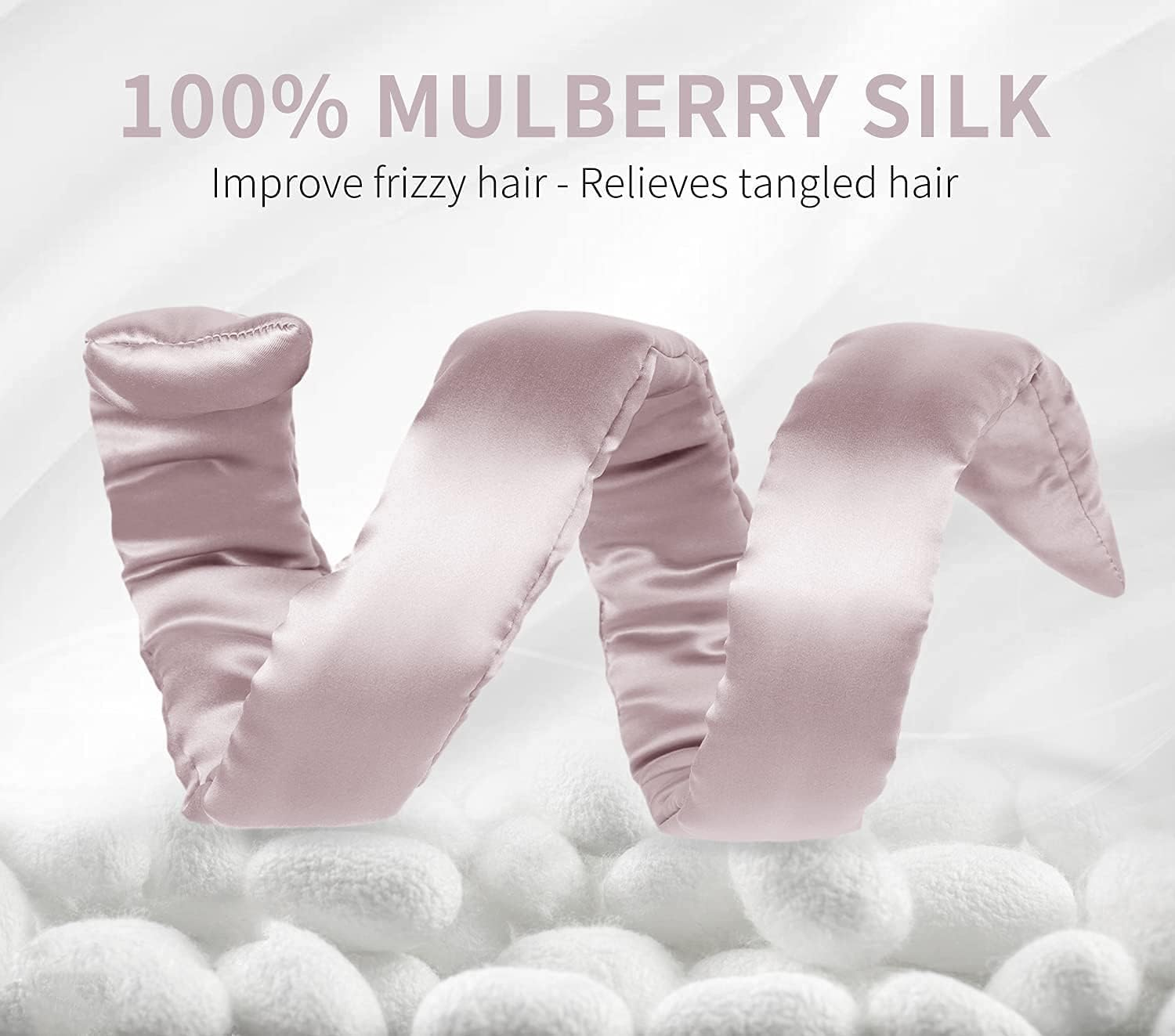 Mulberry Silk Heatless Hair Curler Set - Overnight Curling Headband for No-Heat Curls for Short & Long Hair (Curler + 2 Scrunchies) image number 2