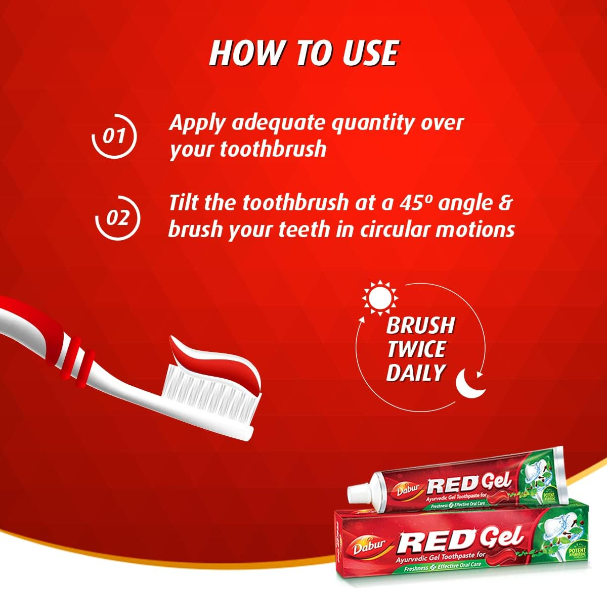 Dabur Red Gel Toothpaste, 150 Grams image number 5