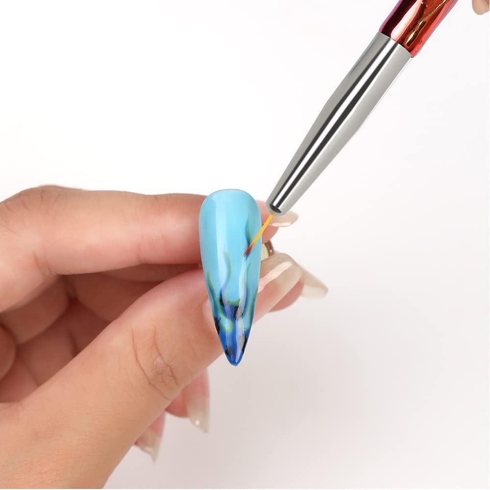 3Pcs Liner Painting Brush Nail Art Brushes Nail Art Pens Liner Brush Professional Painting Nail Art Design Brush Pen DIY Nail Art Tool for DIY Nail Art Designs(7/9/11Mm) image number 3