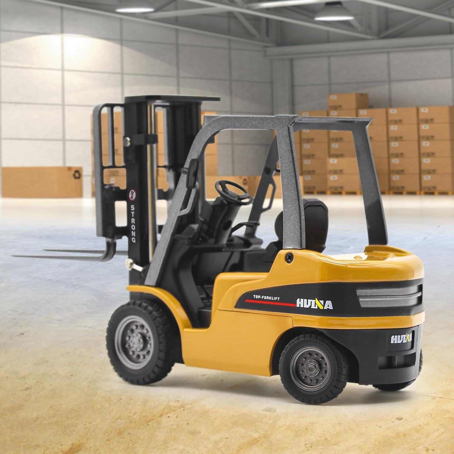 Qutumill Die-Cast Forklift Truck Toys 1/50 Scale Metal Engineering Vehicle Fork Truck High Detail Construction Vehicles Model Collection Forklift Decoration Toy for Kids image number 1