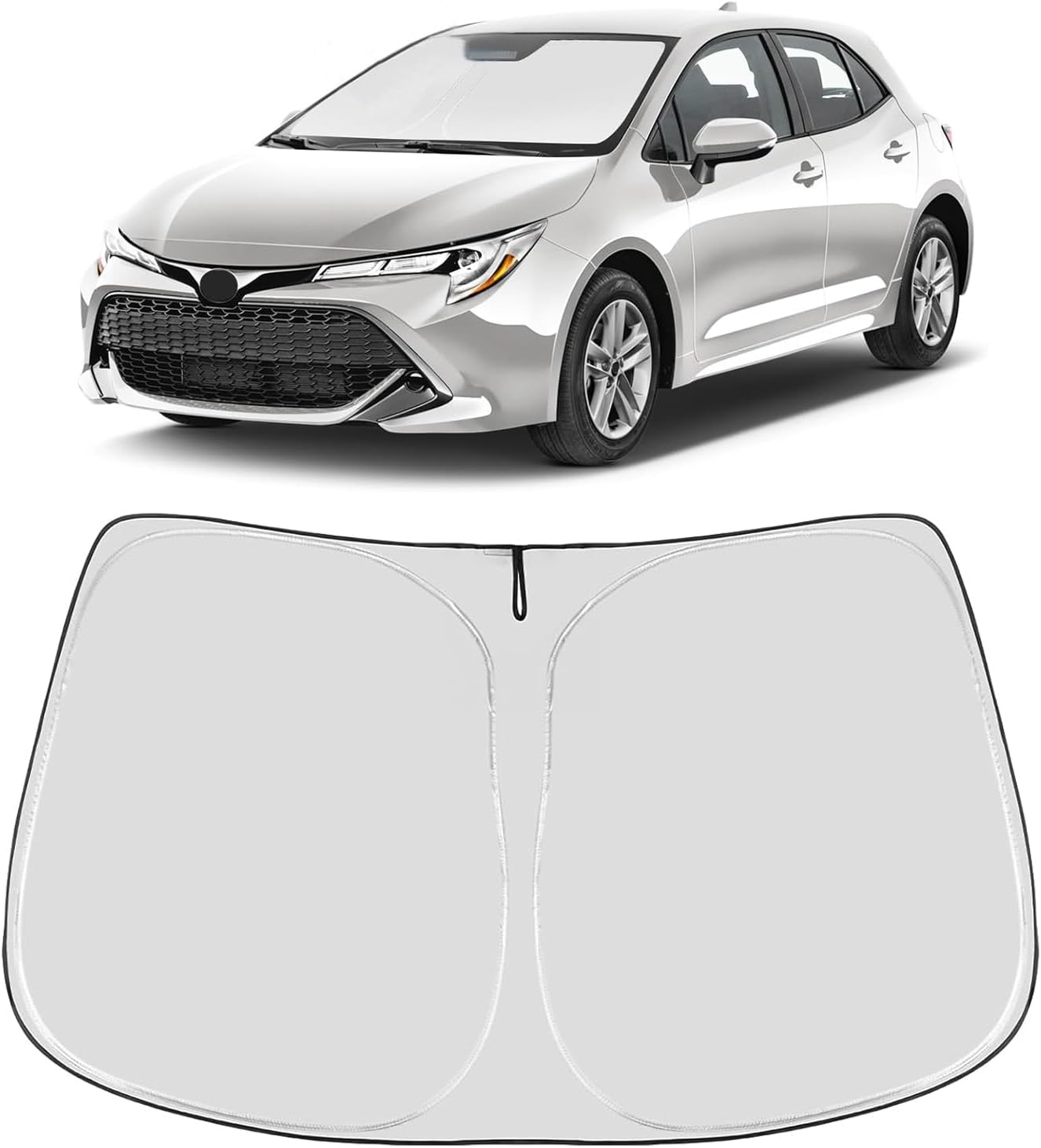 Proadsy 2025 Upgrade Windshield Sun Shade Custom Fit Toyota Corolla 2019-2024 2025 4-Layer Foldable Front Sunshade Protector Sun Visor Blocks UV Rays Keep Car Cooler Accessories image number 2