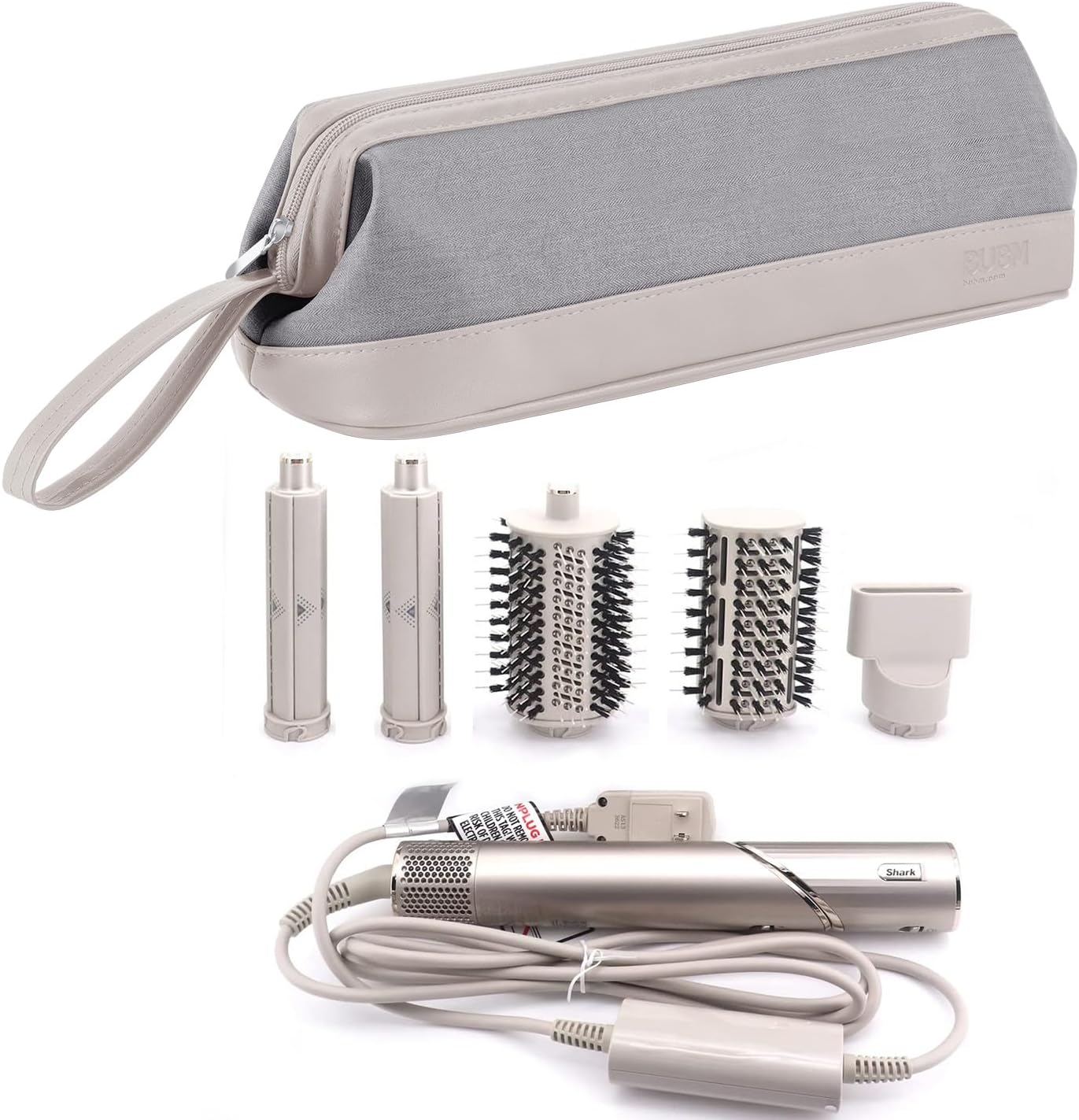 BUBM Travel Case for Dyson Airwrap Styler/Shark Flexstyle,Portable Carrying Case for Dyson Supersonic Hair Dryer,Waterproof Anti-Scratch Dustproof Protection Organizer Travel Storage Bag, Light Gray image number 5