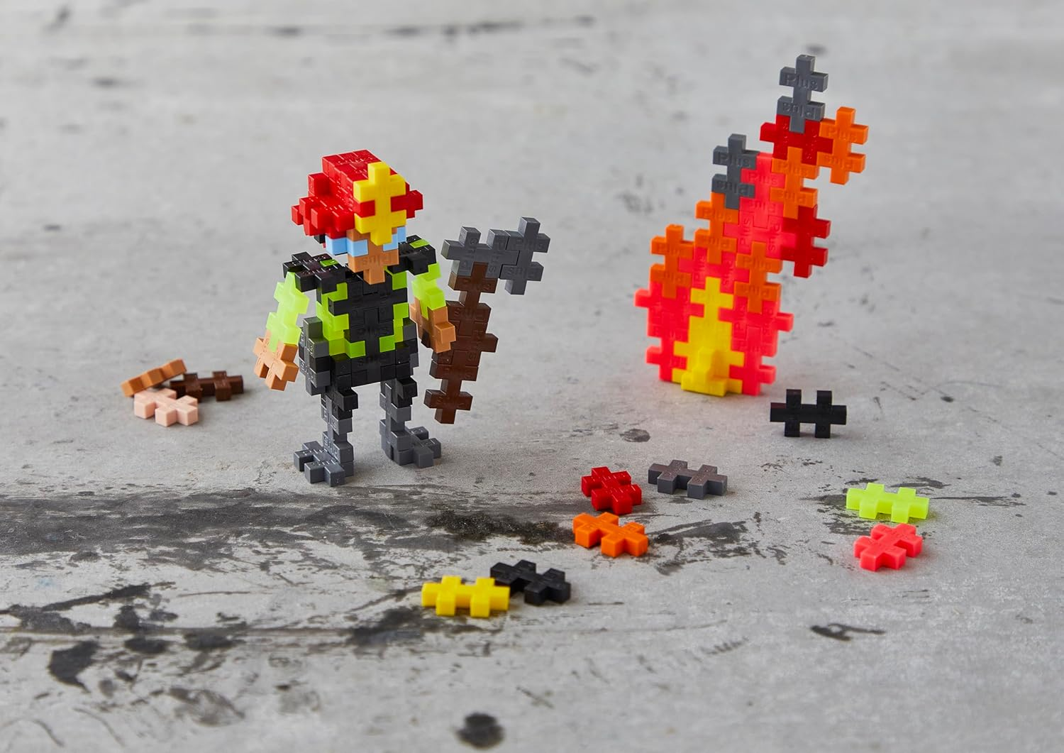 Plus-Plus Everyday Heroes Firefighter Building Block 100-Pieces Set image number 1
