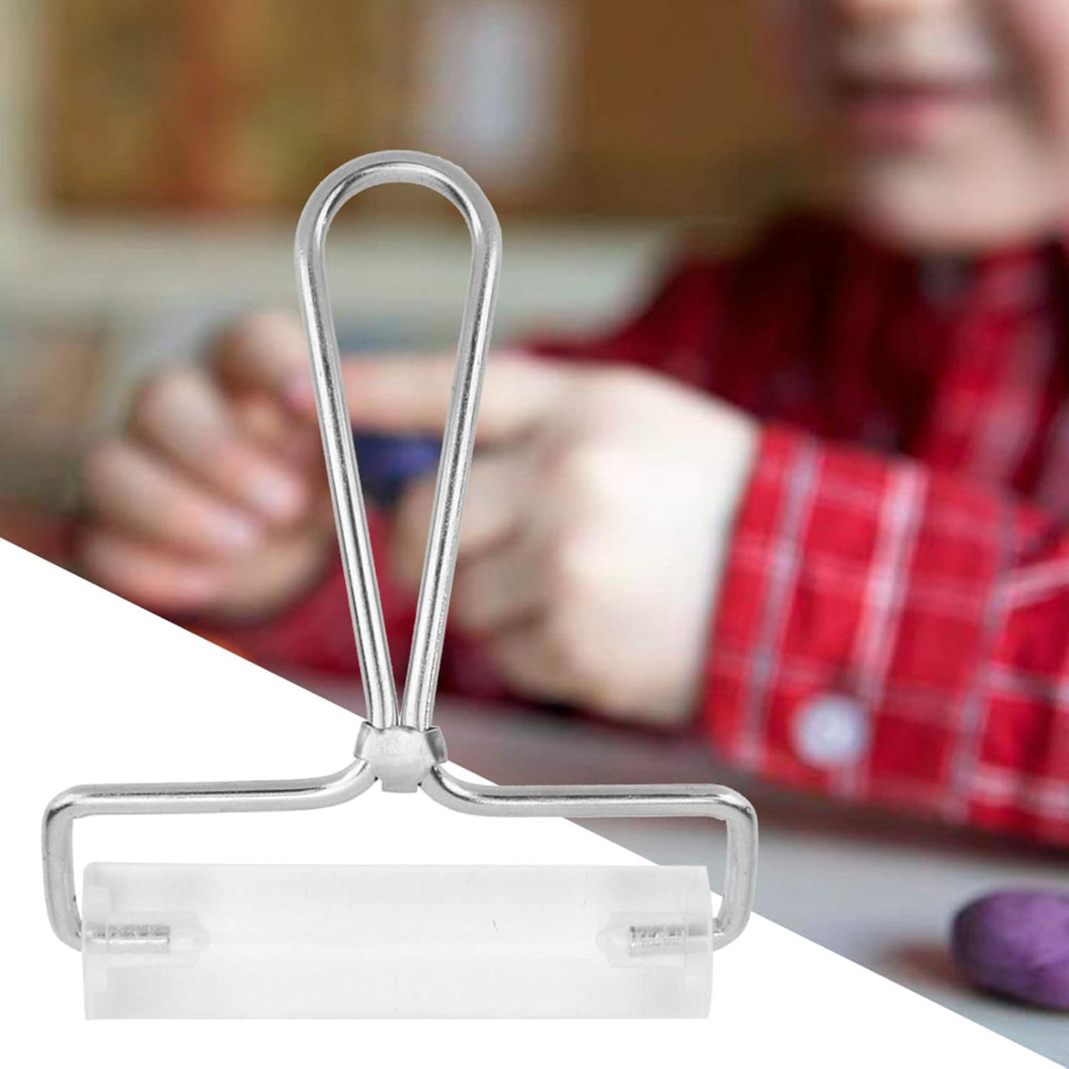 Acrylic Polymer Clay Rolling Pin Roller with Metal Handle, Polymer Clay Rolling Roller Art Clay Sculpture Hand Tool