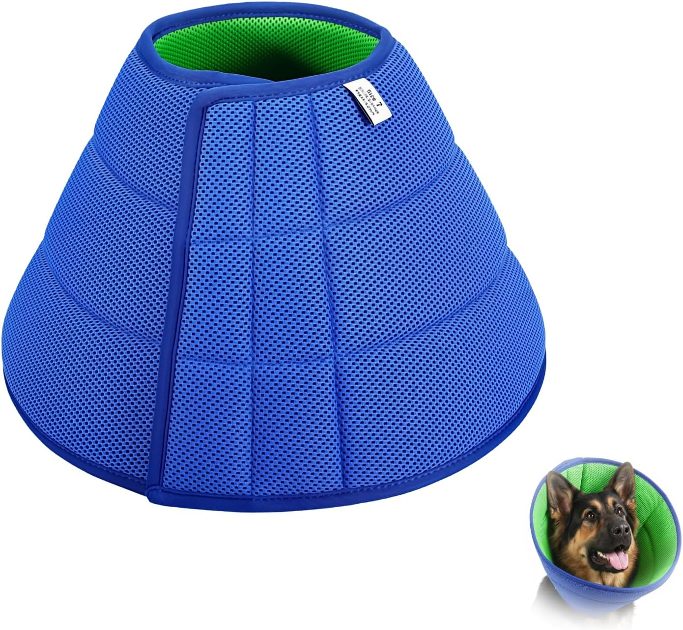 Adjustable Dog Cone Collar for Recovery, Soft for Wound Care, Comfort Fit Inflatable Dog Cone for Long Snout Breeds, Anti-Licking & Anti-Biting Collar, Medium Size (Neck: 11.8-13.8In) image number 2