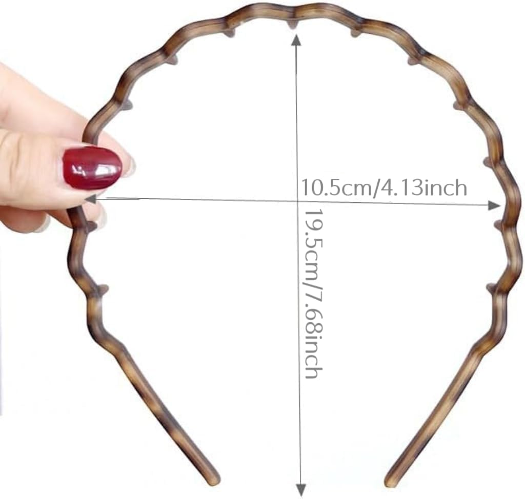 Zig Zag Headbands, 6 Piece Wavy Hair Comb Shark Tooth Headbands,Zigzag Shark Tooth Headbands Comb,Wavy Zigzag Plastic Hair Hoops,Plastic Zig Zag Headbands with Teeth for Women or Girls image number 6