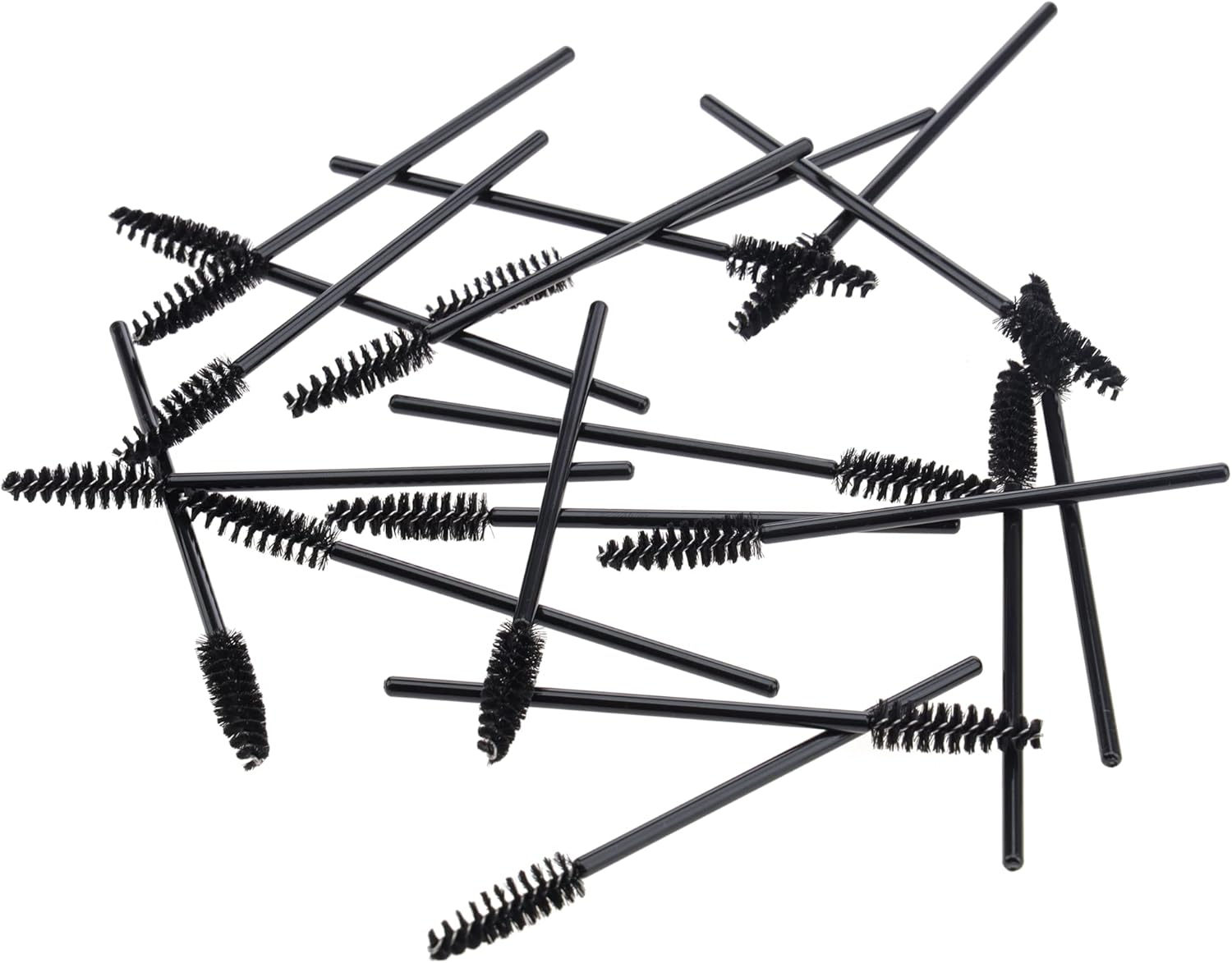 Ukerdo 50Pcs Extensions Mascara Wands Spoolie Brush Disposable Eyelash Cosmetic Cleansing Applicators Eyebrow Lash Comb Tool Kits Black Handle - C image number 3