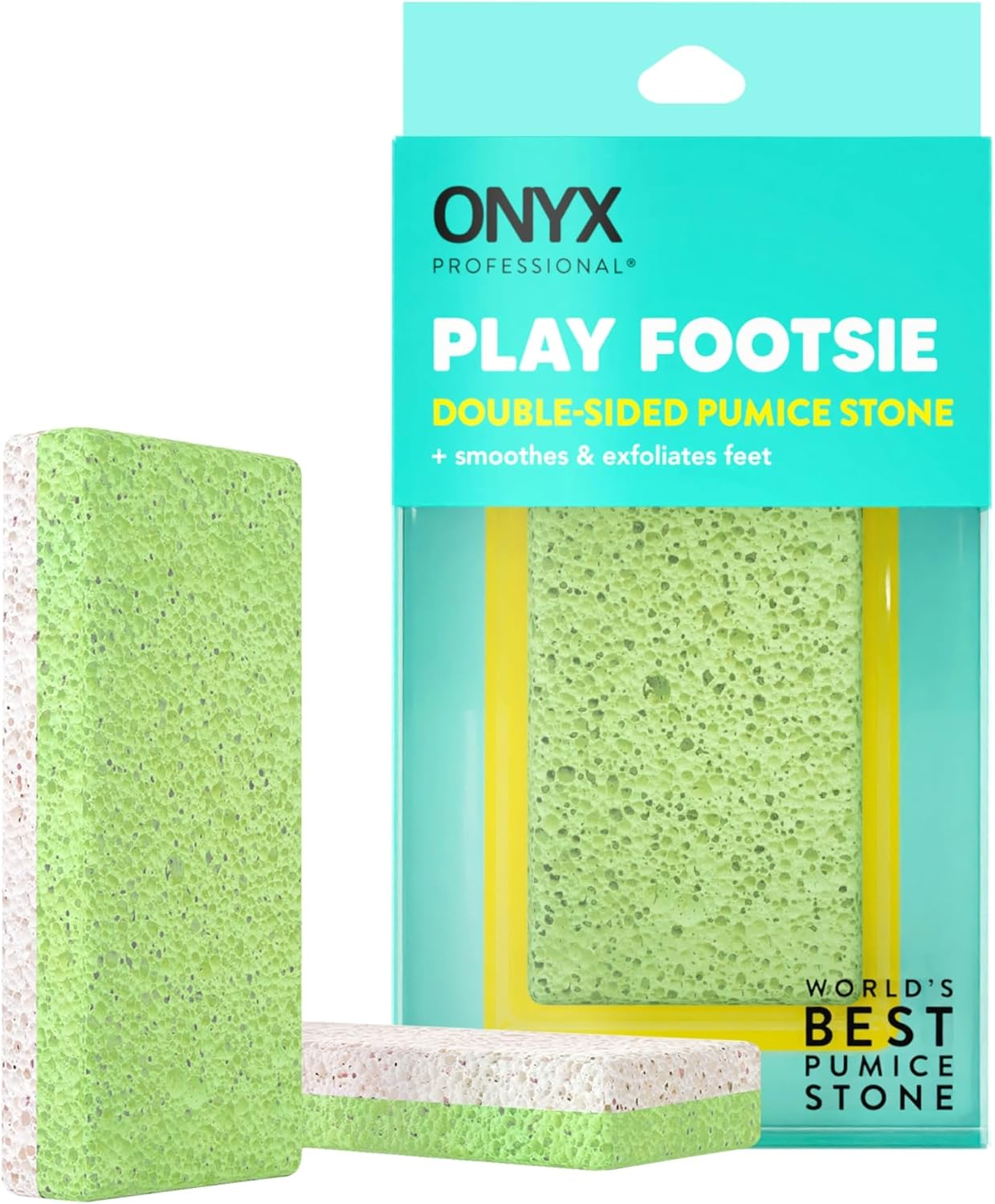 Onyx Professional 2 in 1 Pumice Stone, 100% Siliglass Callus Remover for Feet, Elbows, Knees, Dead Skin, Heels, Hands, Foot File Scrubber Exfoliator Removes Hard, Rough, Dry Skin image number 2