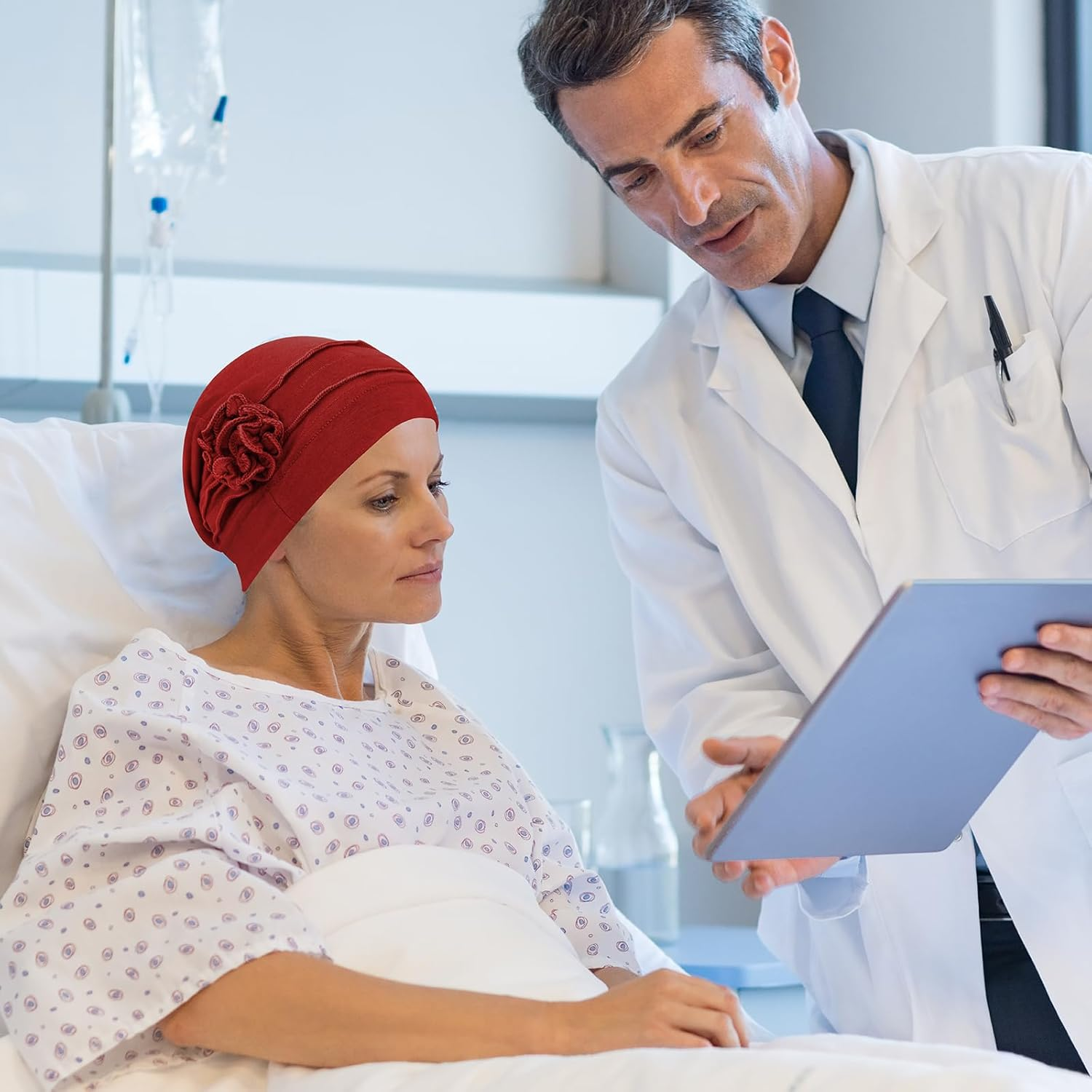 XEPST Pack of 4 Women'S Chemo Hats Bandana Turban Women'S Chemo Turban Headwear Beanie Hat Cap for Women Cancer Patients Hair Loss image number 1