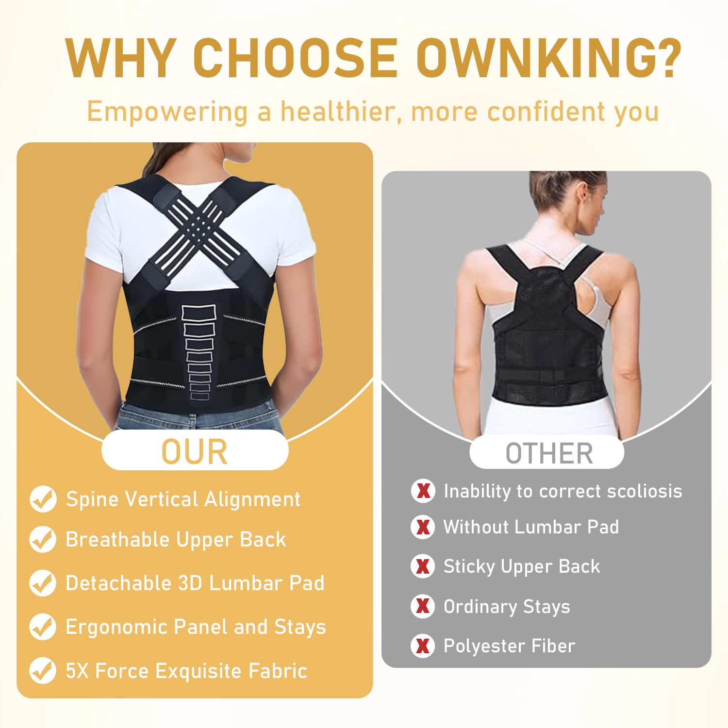 New Upgrade Posture Corrector Back Straighter, Instant Back Brace Posture Corrector for Women and Men with Spine, Lumbar Support, Upgraded Material and Enhanced Edition, More Durable and Odorless, XL