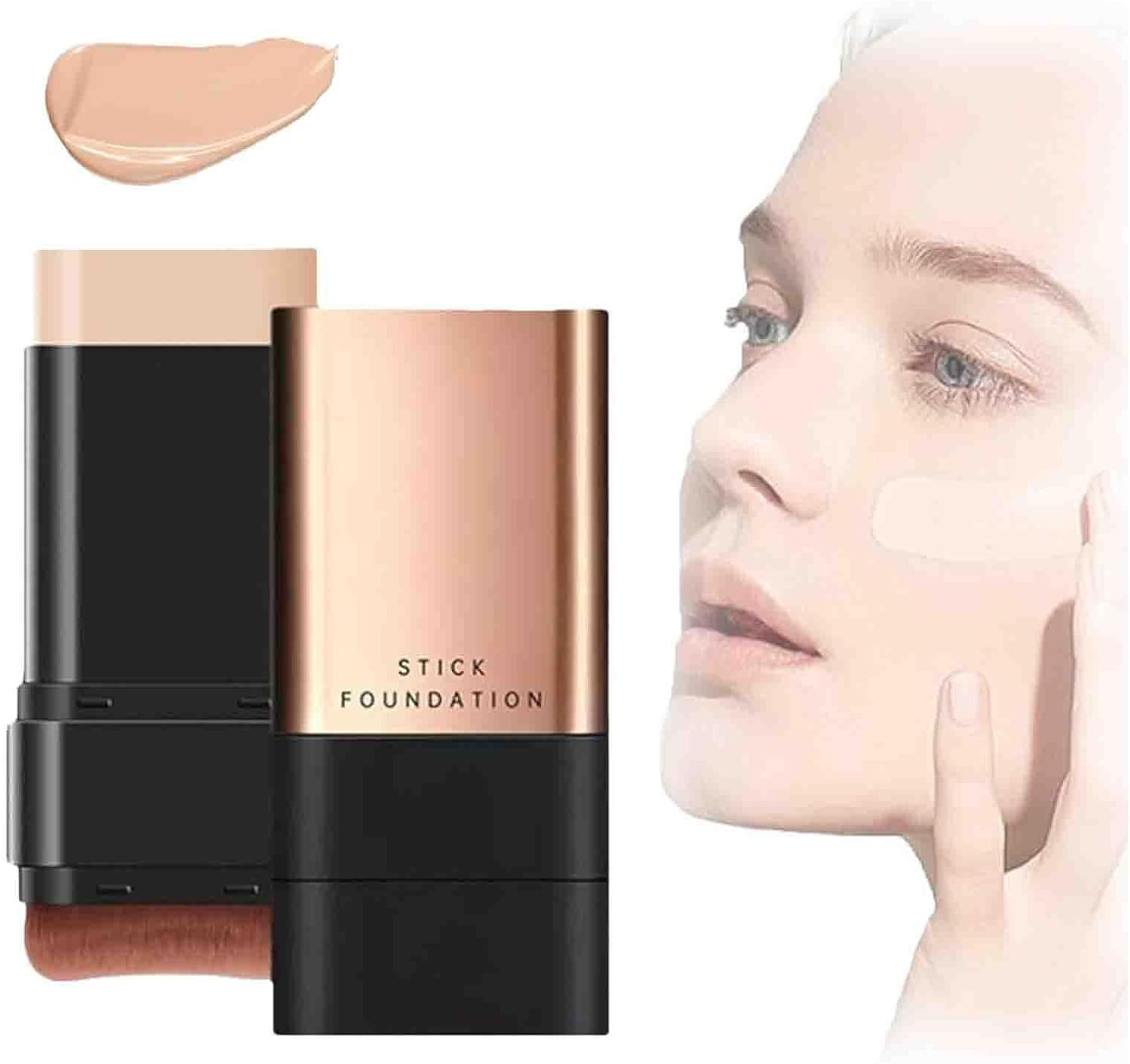 2 in 1- Luxury Anti-Wrinkle Foundation Stick, Double Head Foundation Make-Up Stick, Luxury Anti-Wrinkle Foundation Stick, Korea Flawless Eraser Foundation Stick, Foundation Stick (Mix-2Pcs)