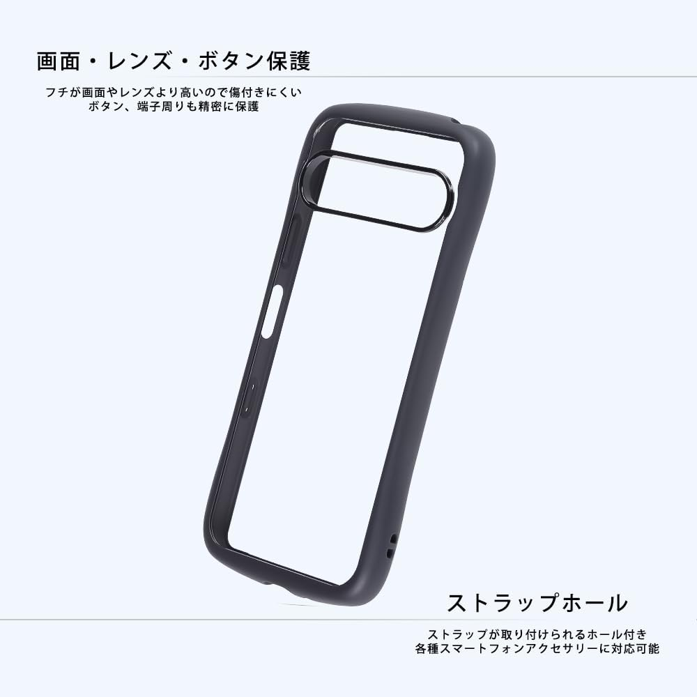 Rayout Xperia 10 VII Case, Shockproof, Made for Xperia Certified, Clear, Camera Lens Protection, Hybrid Case, Strap Hole, Puffull Black (Compatible with SO-52F SOG16 A502SO XQ-FE44) image number 1