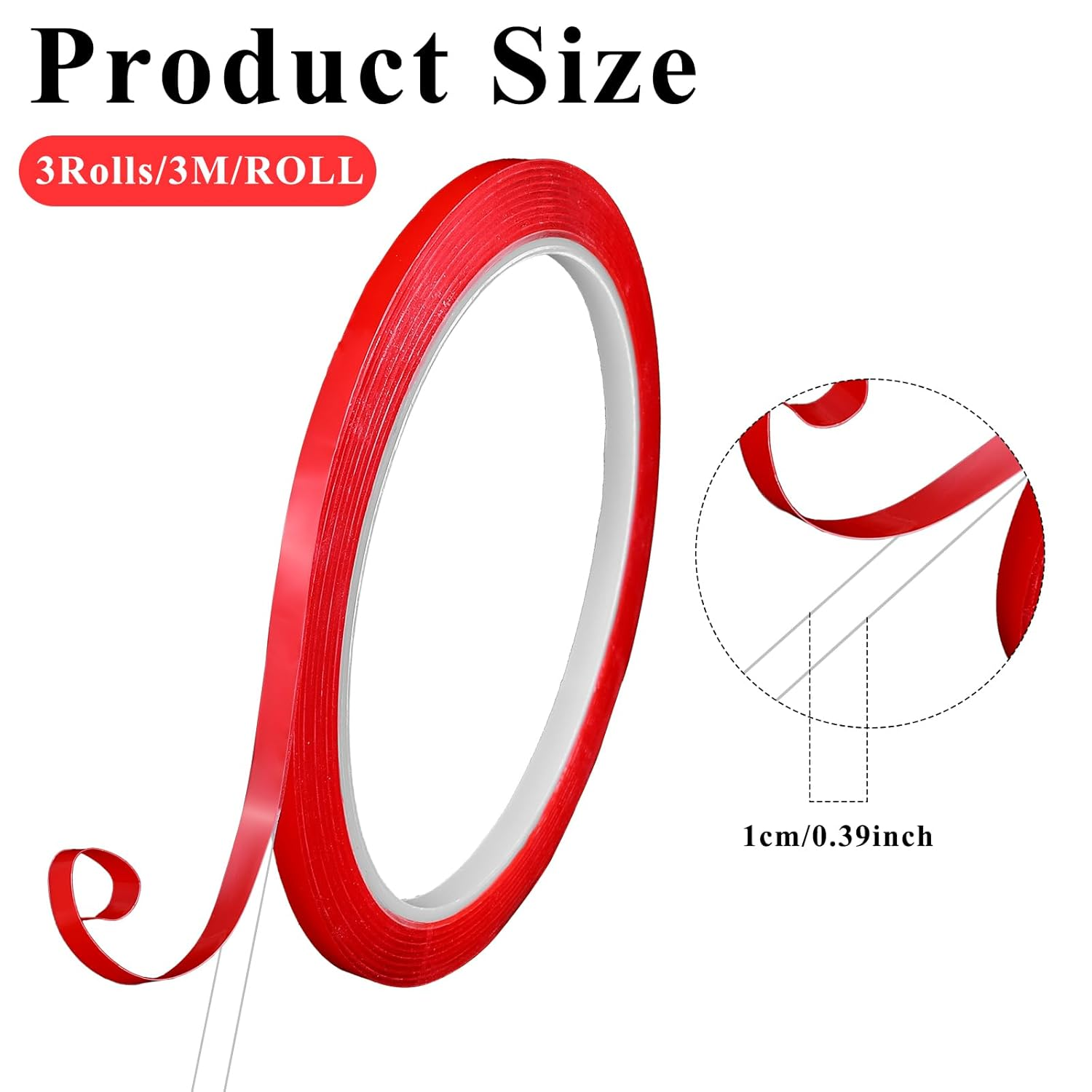 Piriuuo 3 Rolls Double Sided Tape for Press on Nails, Adhesive Strong Sticky Nail Art Tapes for Nail Packaging Waterproof Removable Mounting Tape for Nail Tips Colors Designs Showcase image number 3