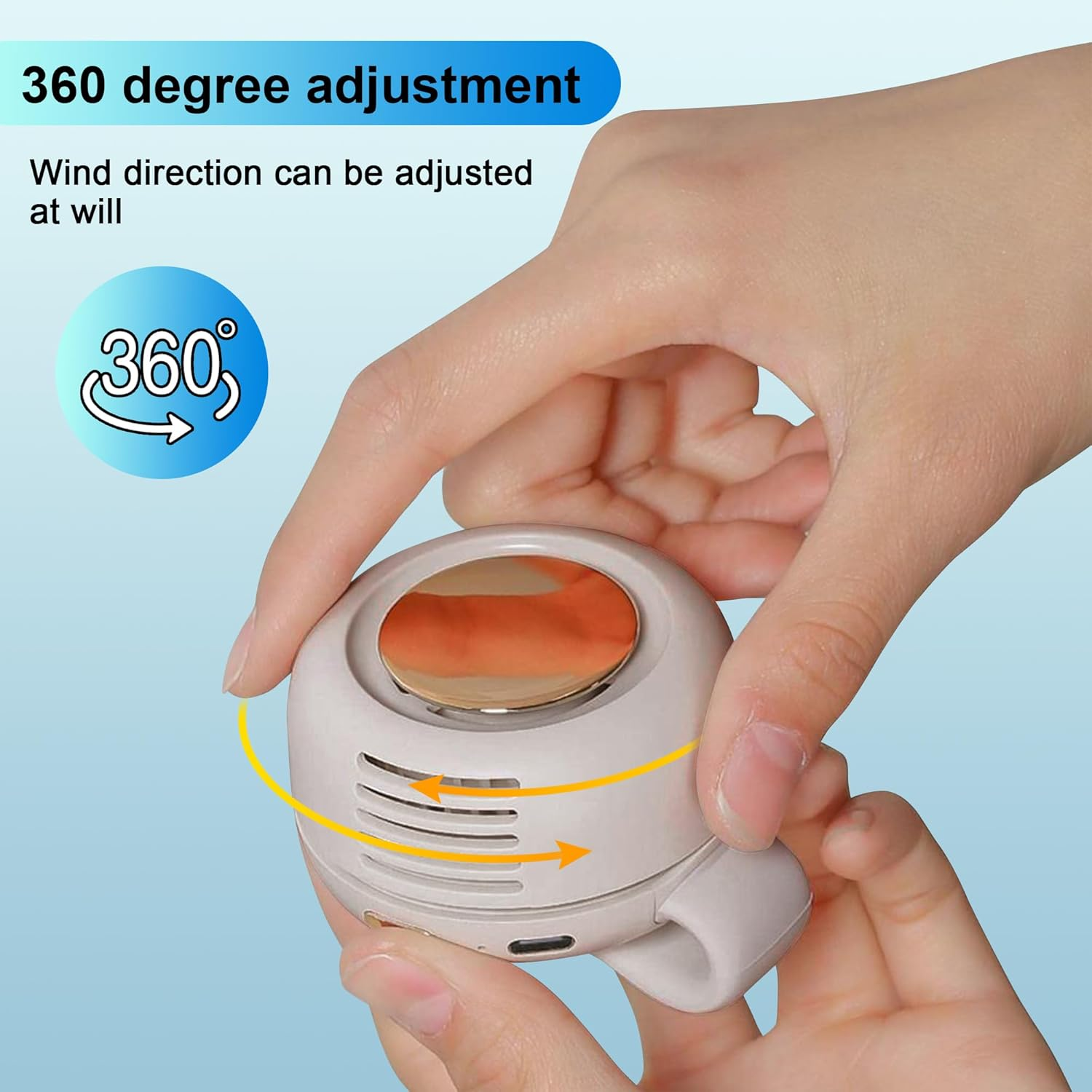 Lfcforldx Portable Electric Mini Bladeless Fan, Silent Mini Adjustable Clip-On USB Rechargeable Fan, 3-Speed Ultra-Quiet Personal Cooling Fan image number 2