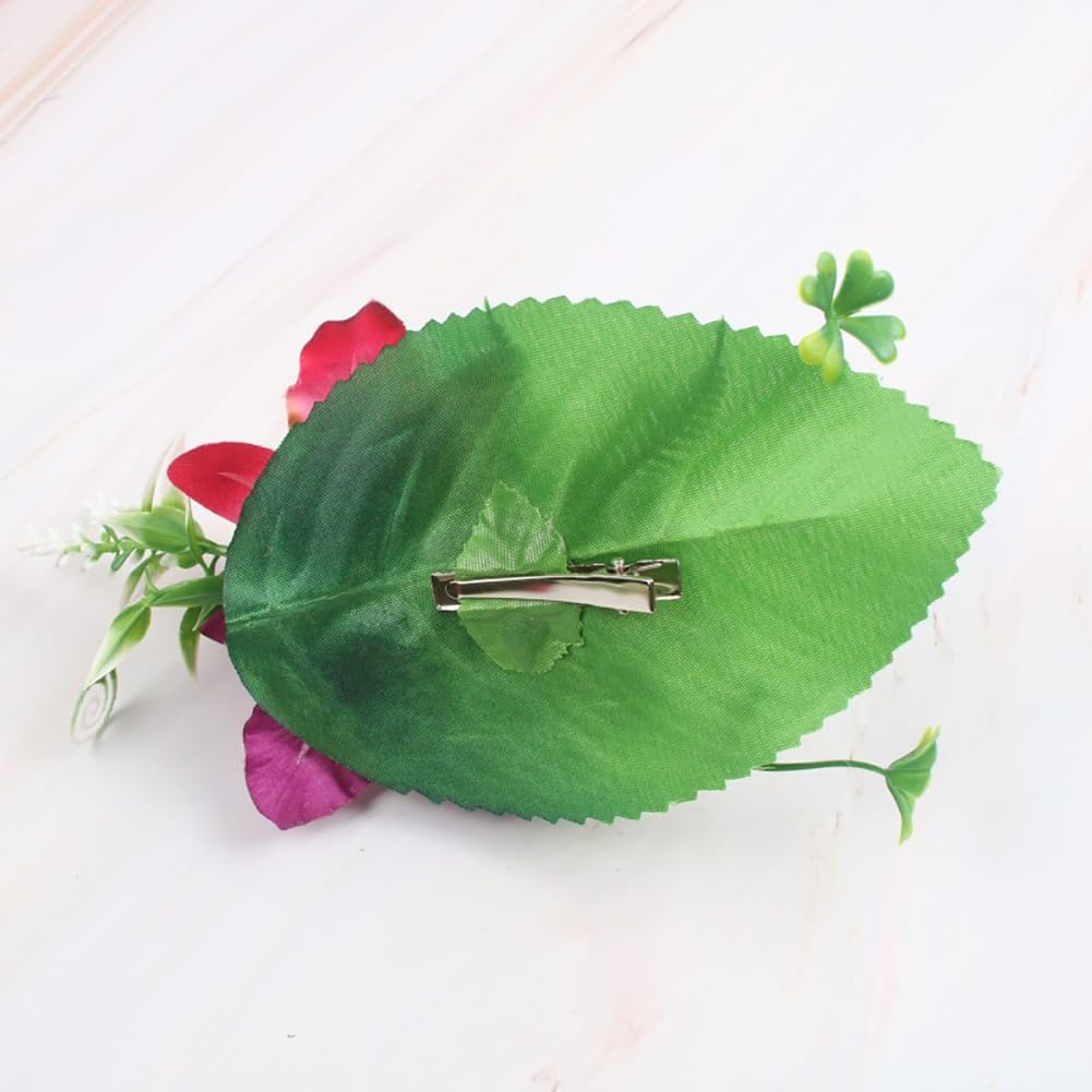 Hawaiian Plumeria Flower Hair Clips Fabric Colorful Bridal Hair Flowers Tropical Flower Hair Accessories for Women Girls Pink Blue Pack of 2 image number 3