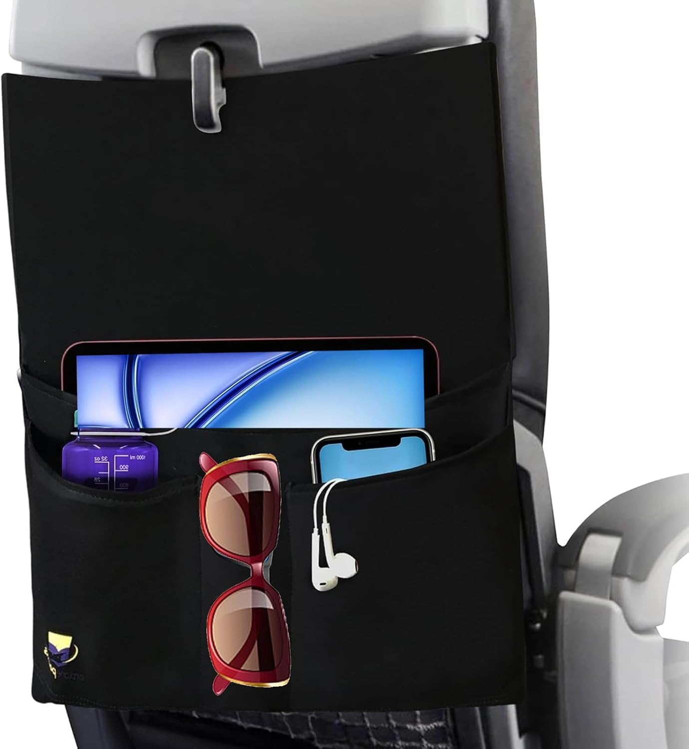 Airplane Tray Table Cover with Pocket Organizer with 4 Storage Pockets, Airplane Pockets - Space-Saving Travel Essentials Holder for Flights, Road Trips & Commuting for Travelers image number 2