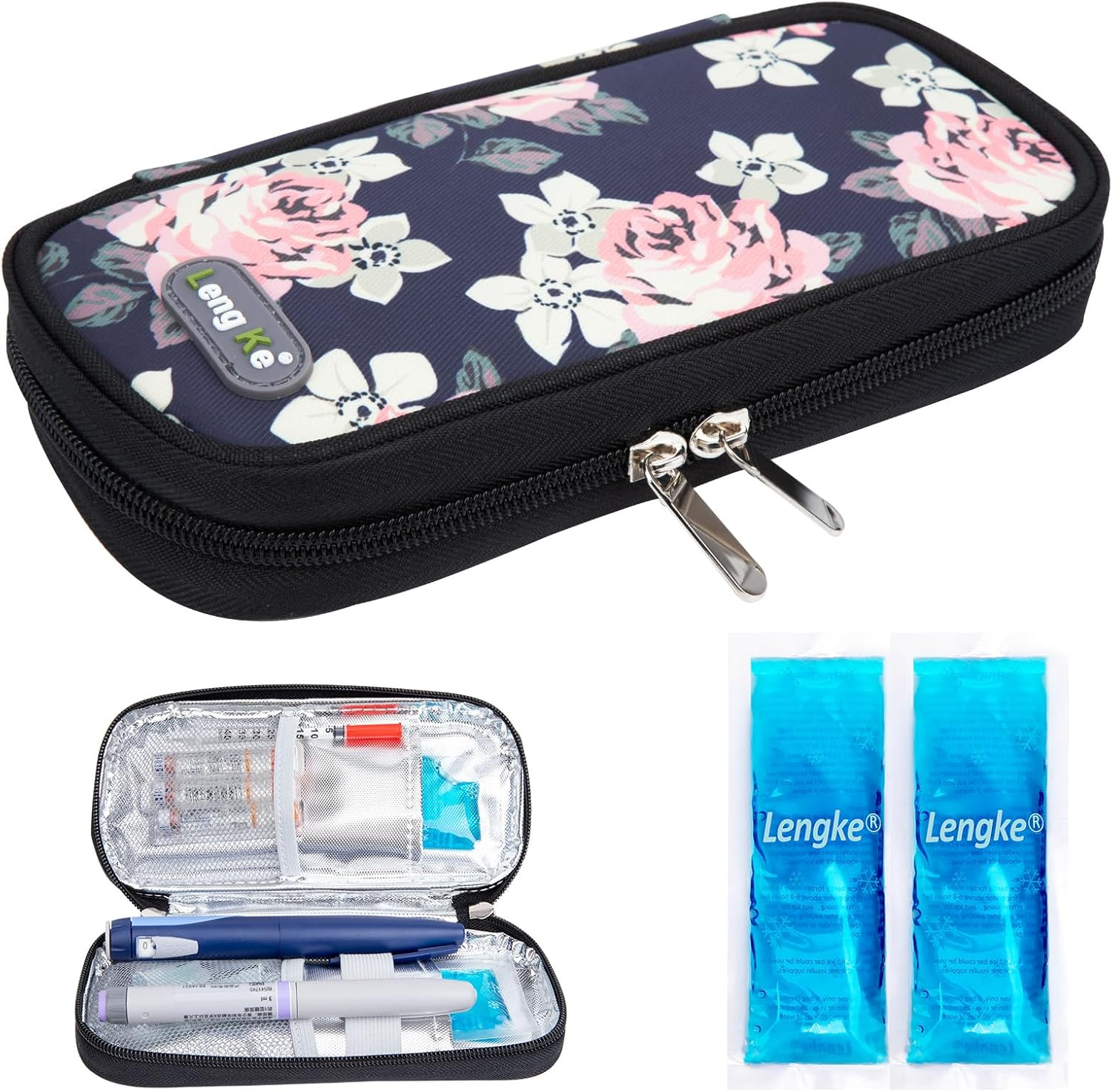 YOUSHARES Insulin Cooler Travel Case, Diabetes Travel Case with 2 X TSA Approved Ice Packs, Insulated Medication Travel Bag for Diabetic Supplies, Medicine Cooler for Travel (Quicksand Blue)