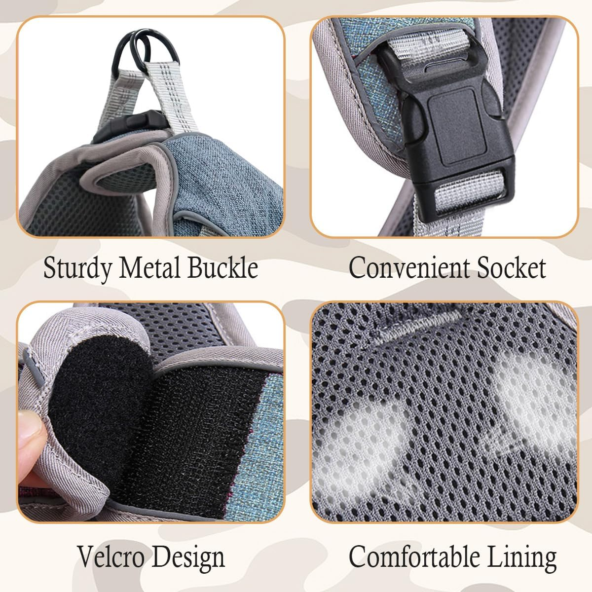 Agoumlux Dog Harness Anti-Pull Harness Adjustable Reflective Chest Harness for Large Medium Small Dogs, Blue, S image number 4