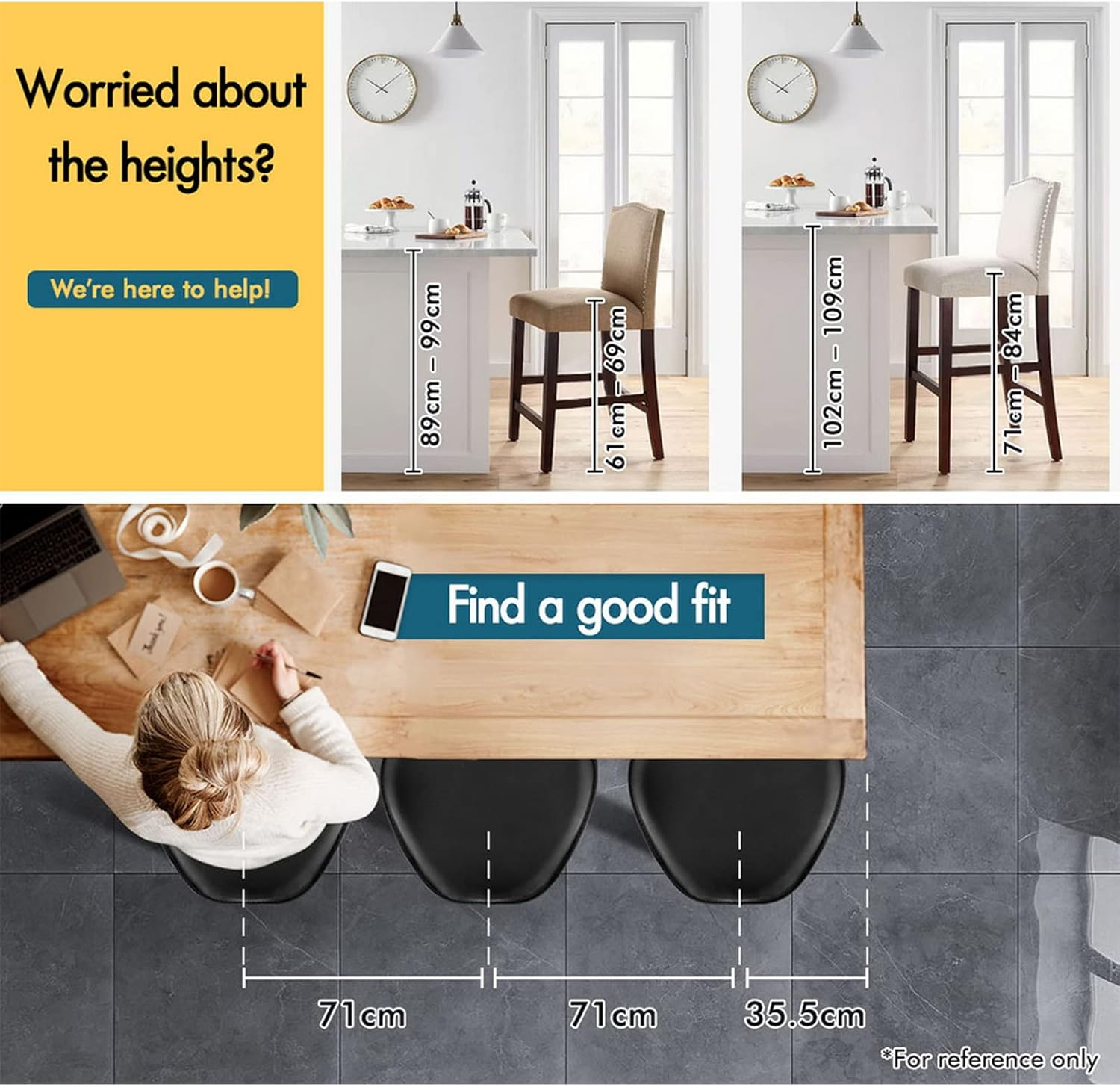 ALFORDSON 2Pcs Bar Stool PU Leather Kitchen Barstools with Swivel Backless Seat in 54-74.5Cm Adjustable Height Counter Dining Chairs with Footrest & Floor Protector (Portia Black) - 2 X Portia Black image number 5