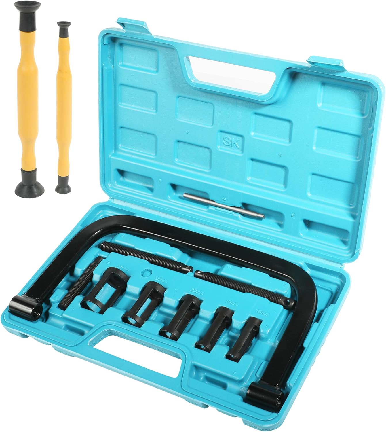 RACOONA Valve Spring Compressor,Car Accessories Valve Lapping Tool,10 Piece Spring Clamp Tool Kit with Valve Lapper,Valve Spring Removal Tool for Motorcycle, ATV, Car, Small Engine Vehicle Equipment