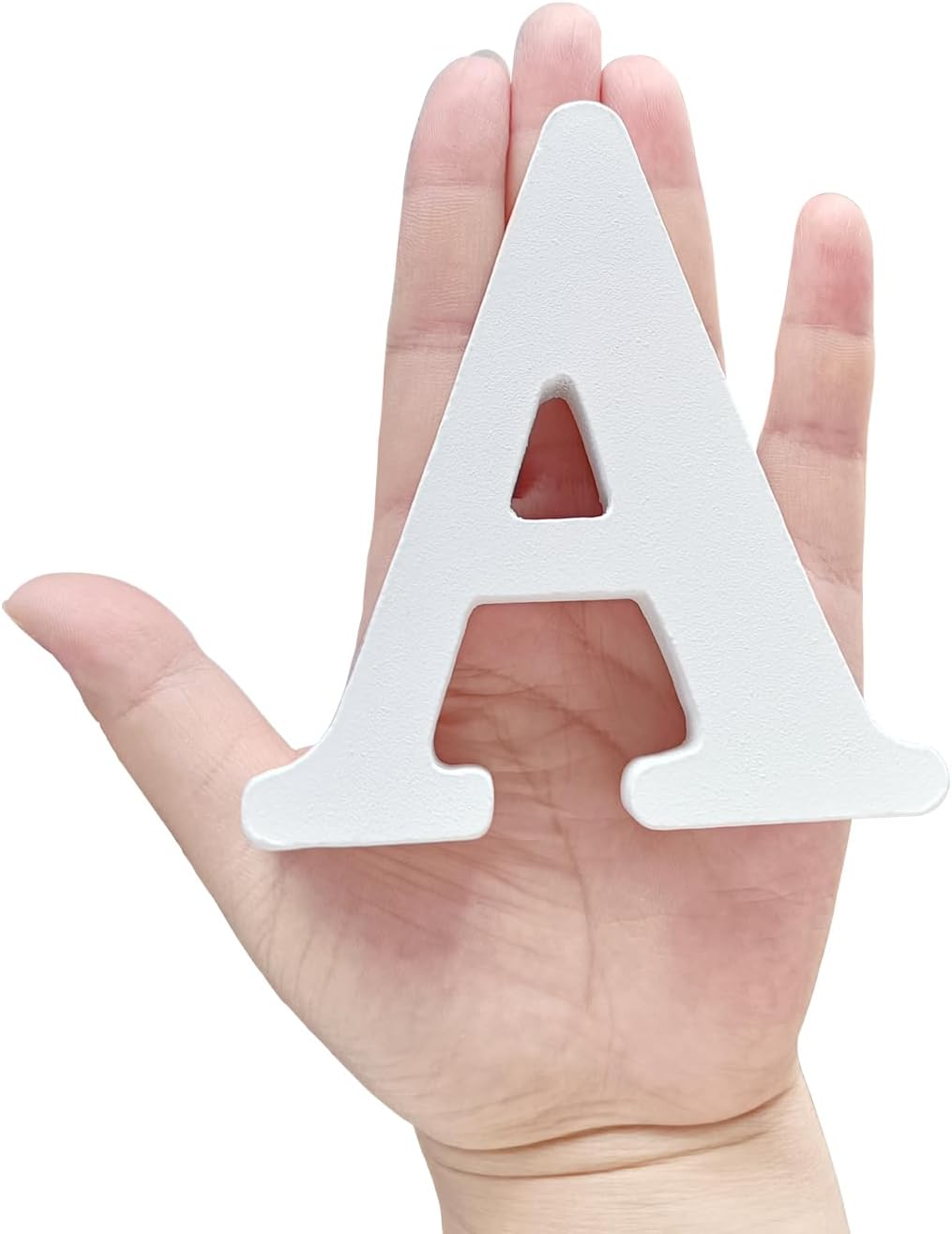 4 Inch Wood Letters, Unfinished Wooden Letters for Crafts, White Marquee Alphabet Letters for Wedding Birthday Party (Letter A) image number 3