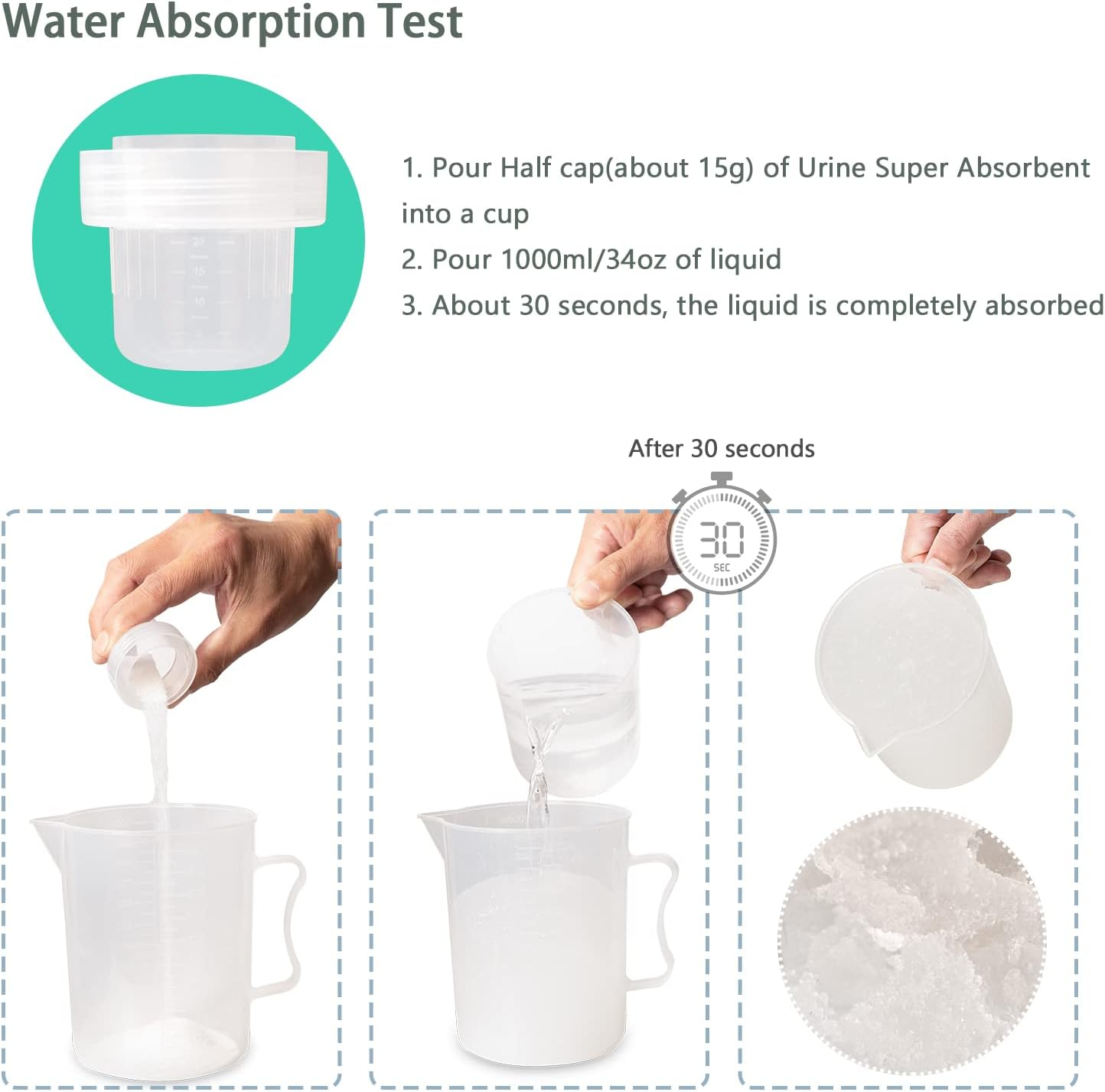 Wenge Urine Super Absorbent Powder, Deodorizer - 2LB - Poo Powder for Portable Toilet, Eco Absorbent Gel Liquid Waste Gelling - for Camping Portable Toilet, Urinals, Bedside Commodes, Pet Potty Etc image number 5